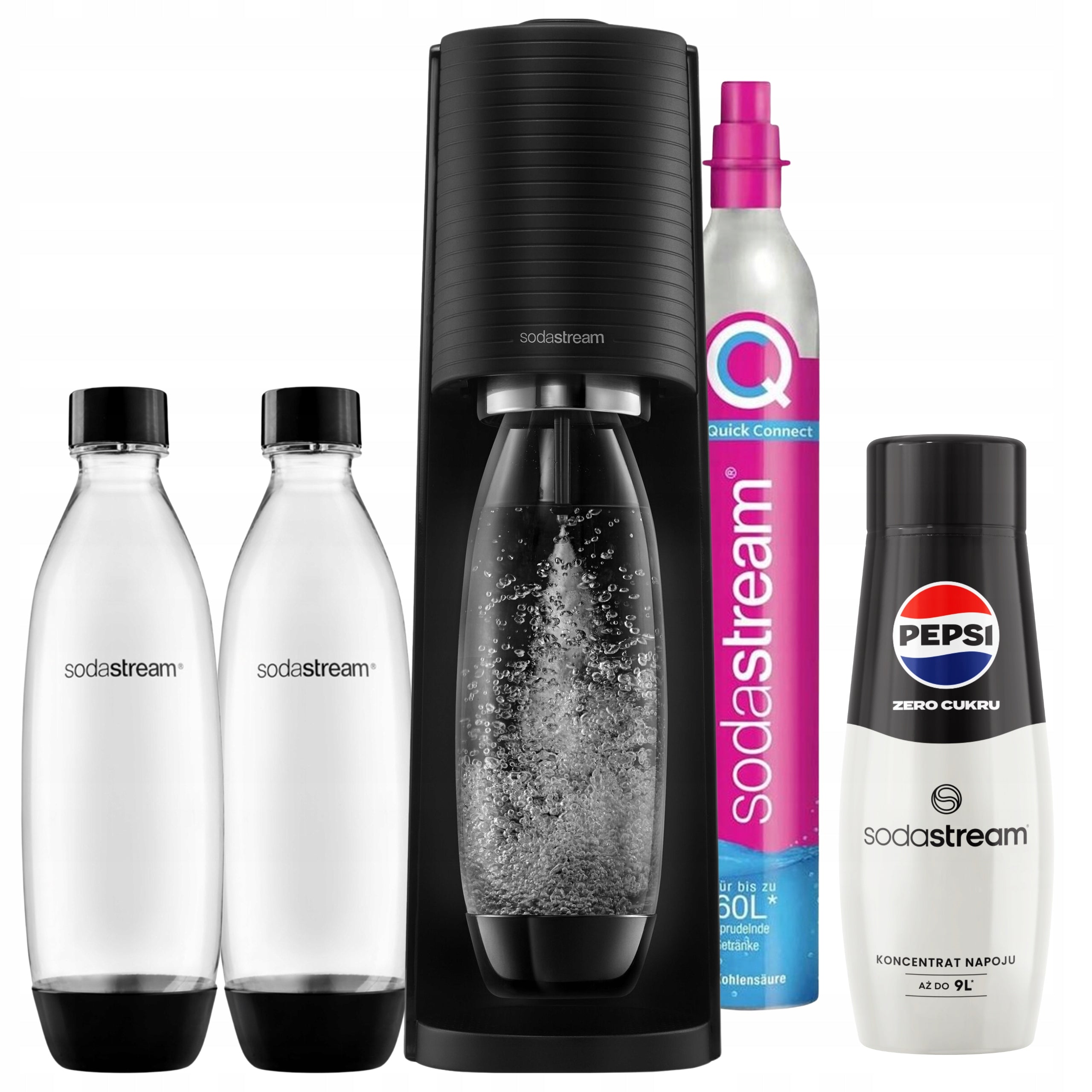 Saturator SodaStream TERRA for gassing water 2 bottles 1L + PEPSI MAX Syrup