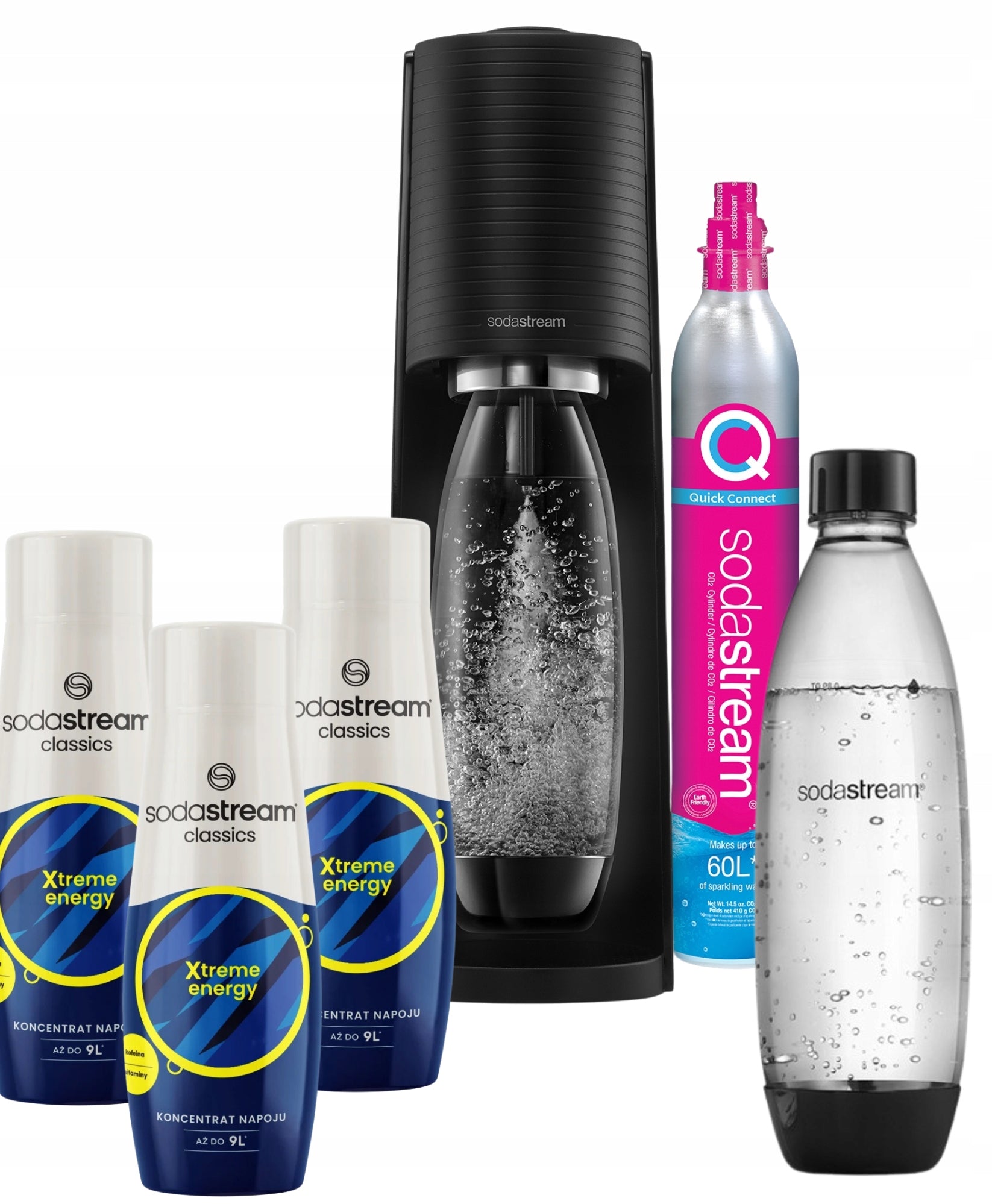 Saturator SodaStream Terra Black Bottle 3 Syrups