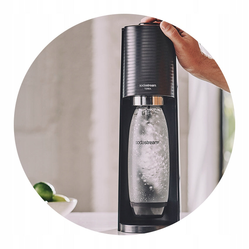 Saturator Sodastream Terra black + 3 bottles + CO2 gas cartridge Dominant color black