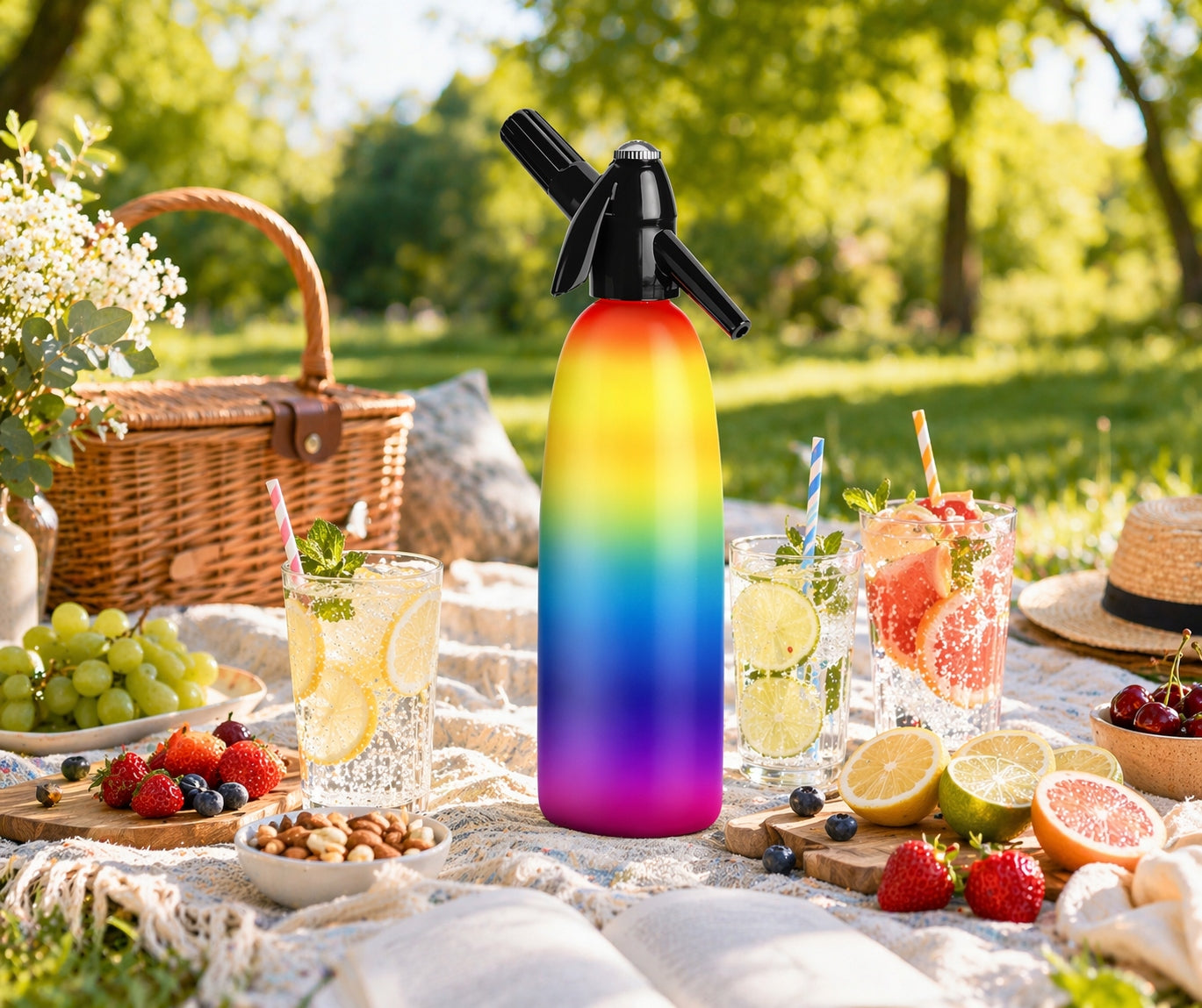 Saturator for sparkling water 1L QUICK SODA ART SA-01K Home Rainbow Siphon Packaging status original