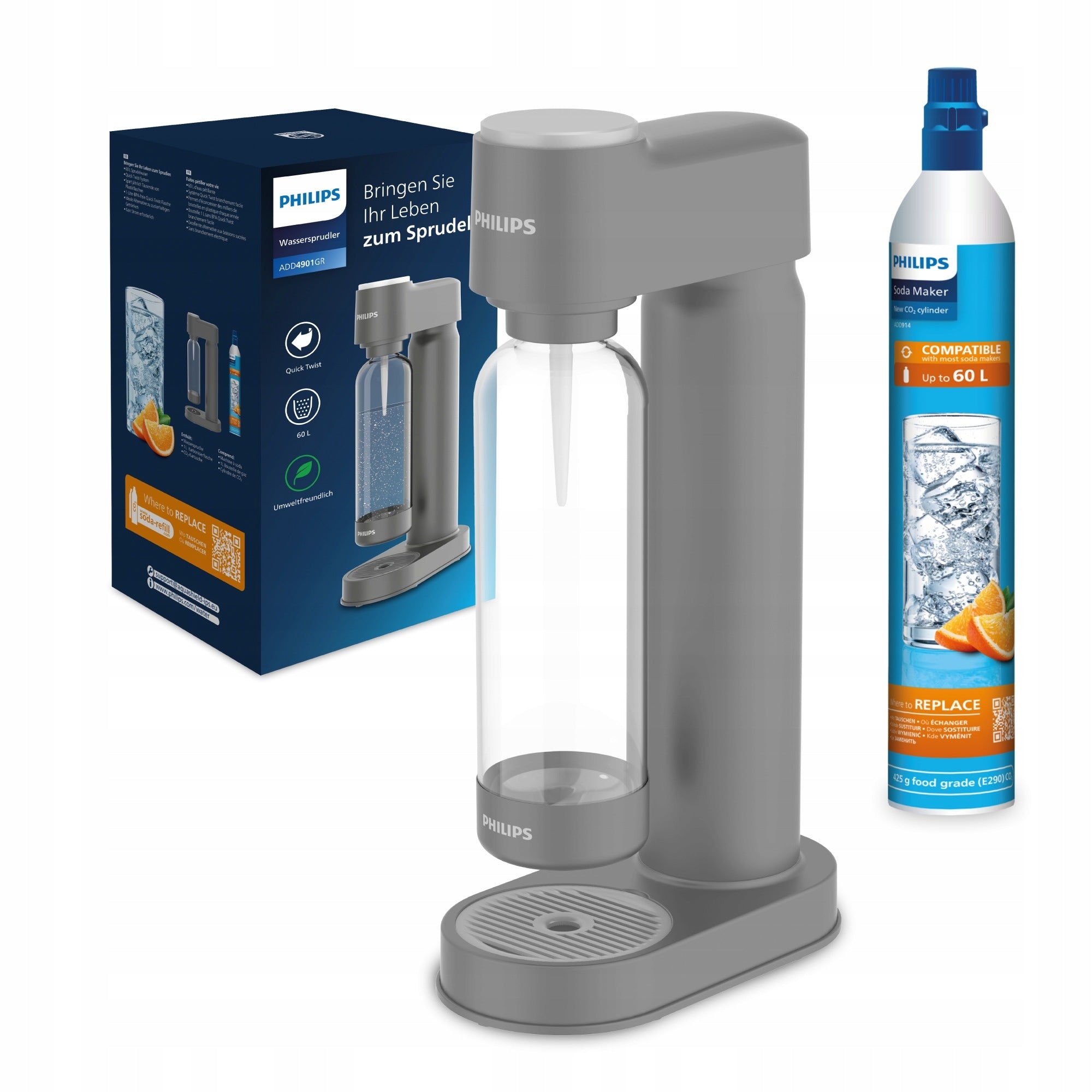 Saturator for sparkling water PHILIPS bottle cartridge
