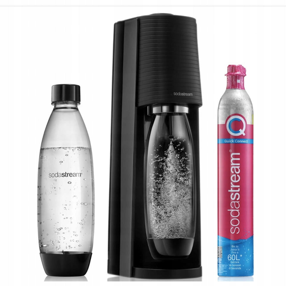Saturator for sparkling water SodaStream Terra black + 3 bottles + gas Brand SodaStream