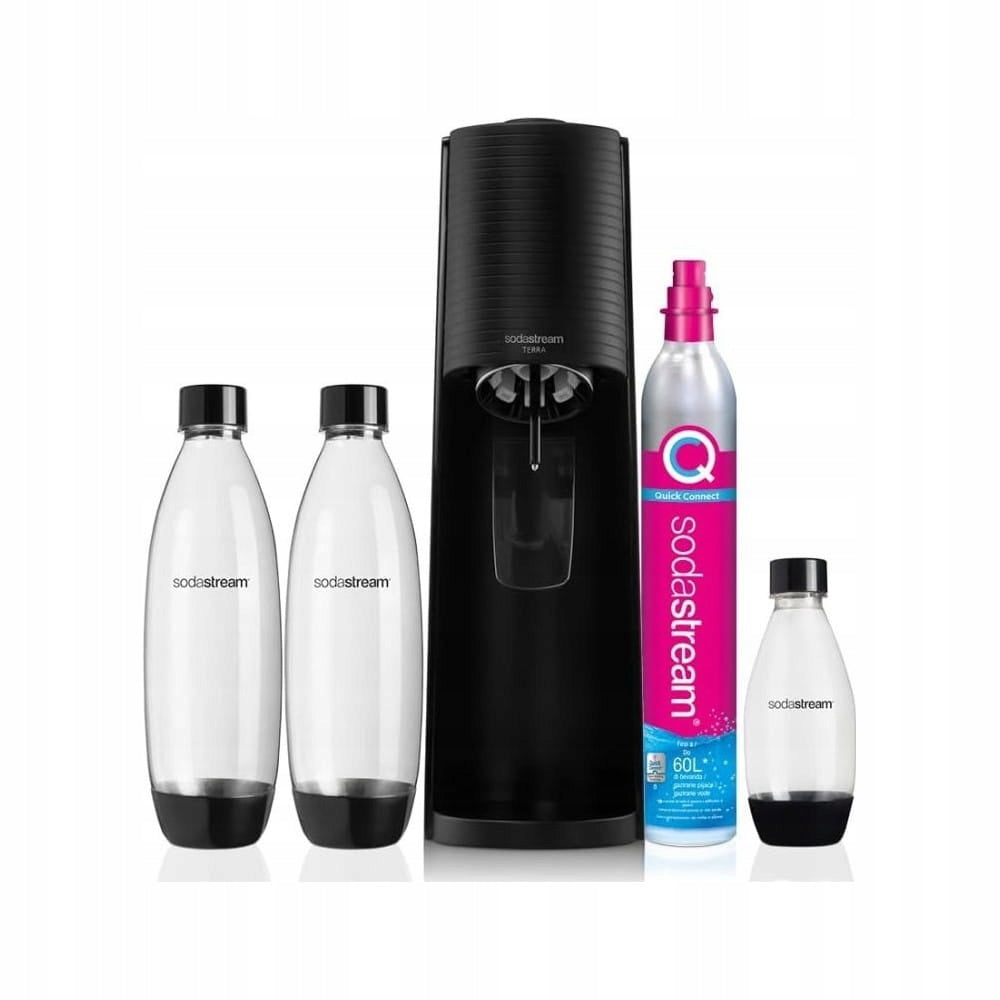 Saturator for sparkling water SodaStream Terra black + 3 bottles + gas