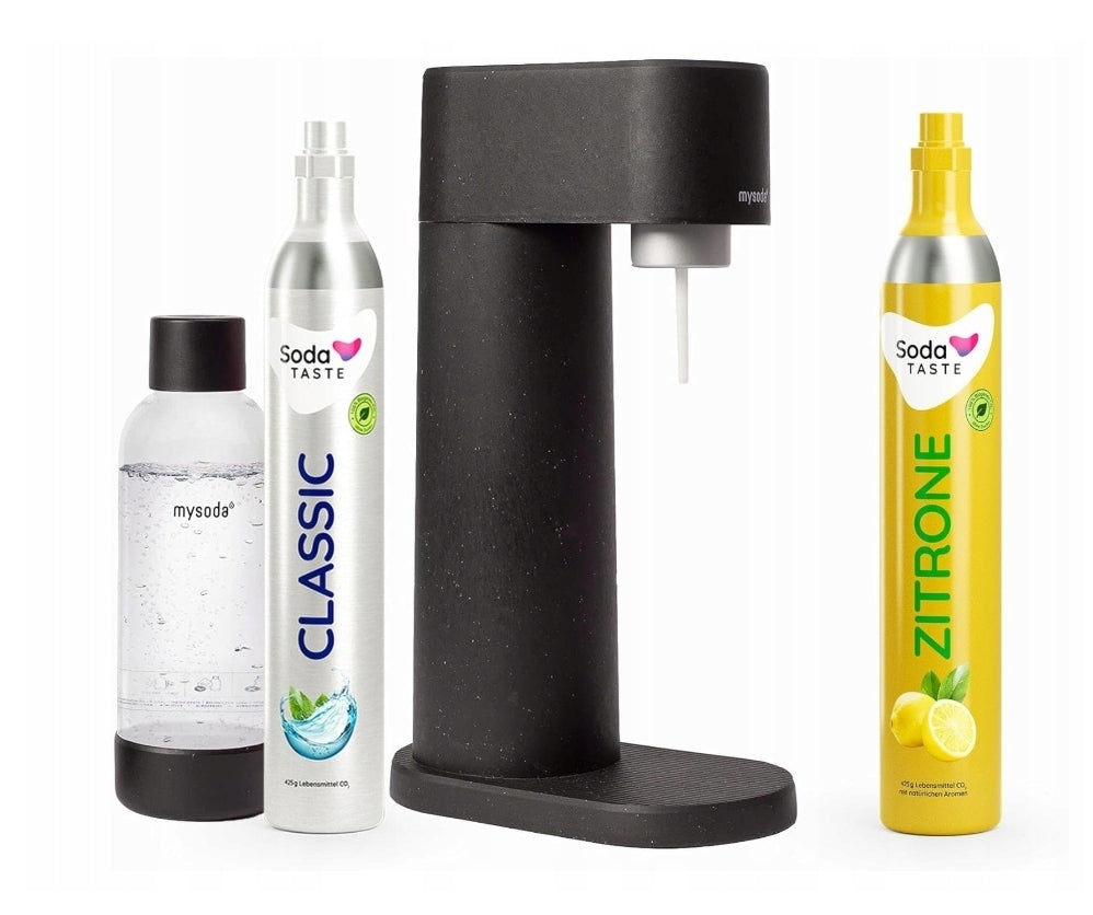 Saturator for water MOUSE Woody WD002F-B black + BOTTLE AND CARTRIDGE