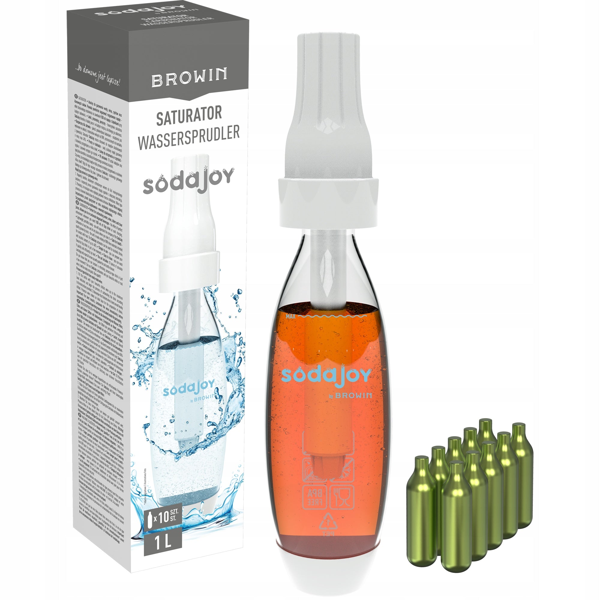 Saturator for water and drinks + cartridges 10 pcs. carbonated water Packaging status original