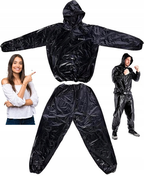 Sauna Training Tracksuit HMS Black Two-Piece Slimming Ortalion MMA