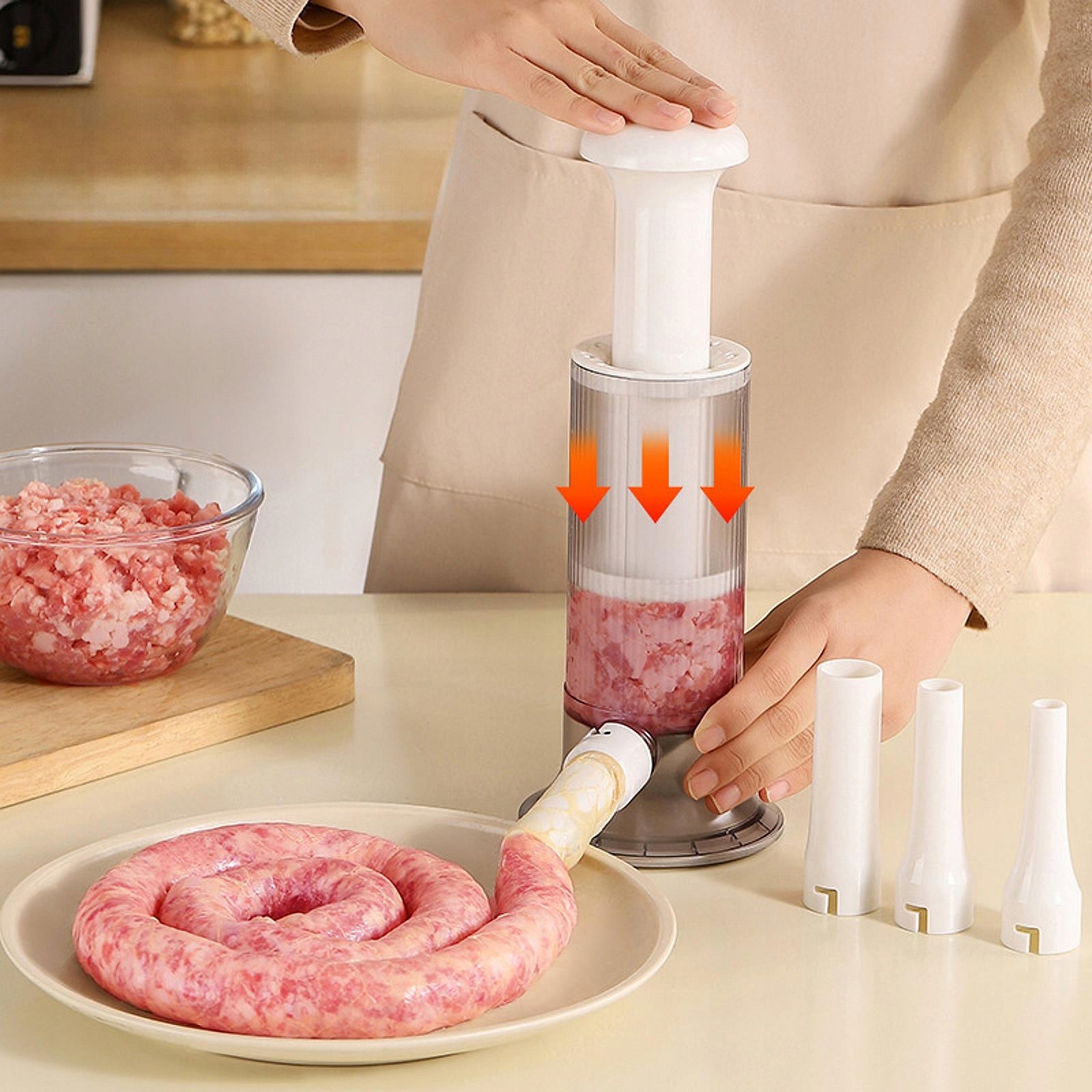 Sausage Stuffer Machine Meat Stuffer Sausage Filling Homemade Clear Gray Packaging status original