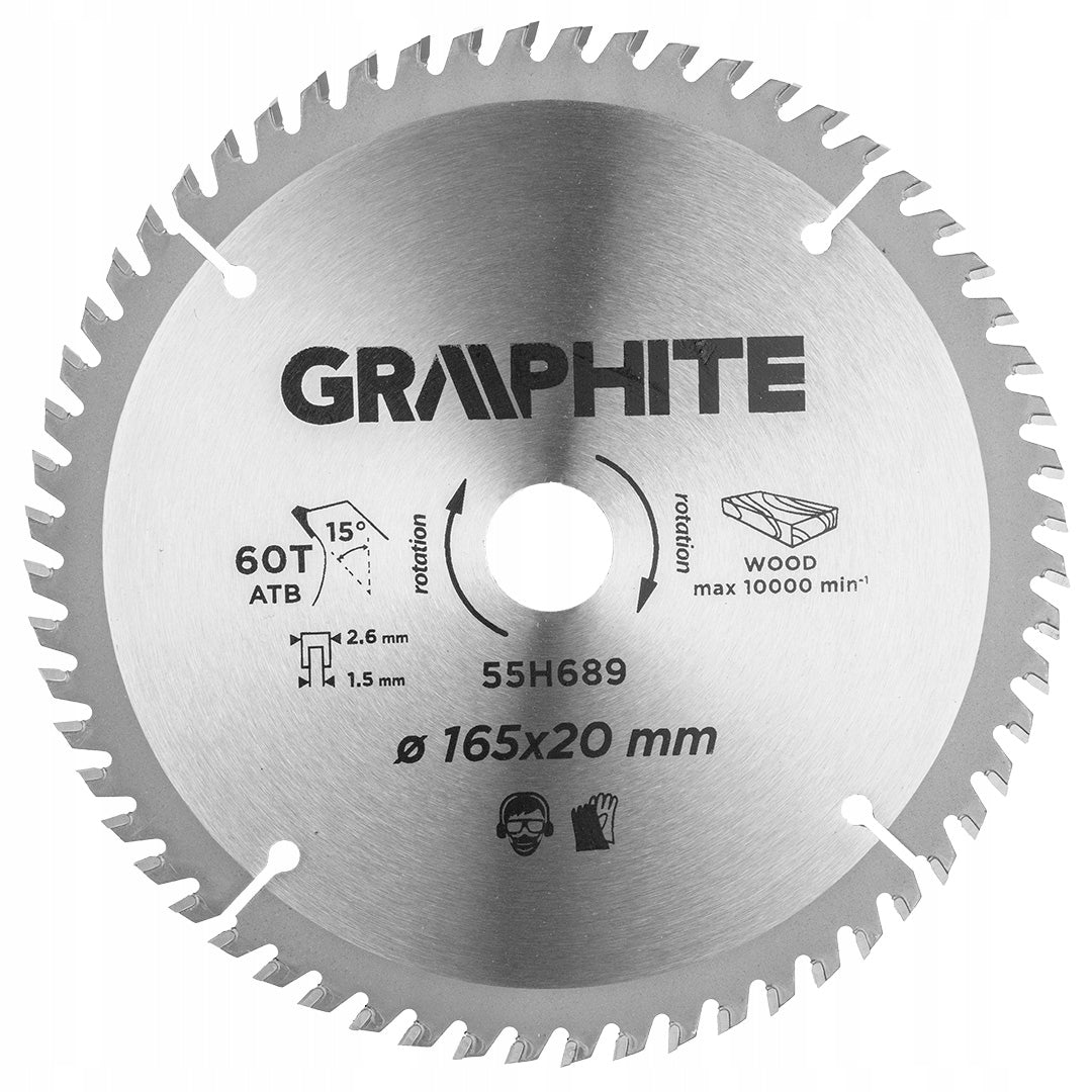 Saw blade 165x20 mm 60 teeth 55H689 GRAPHITE