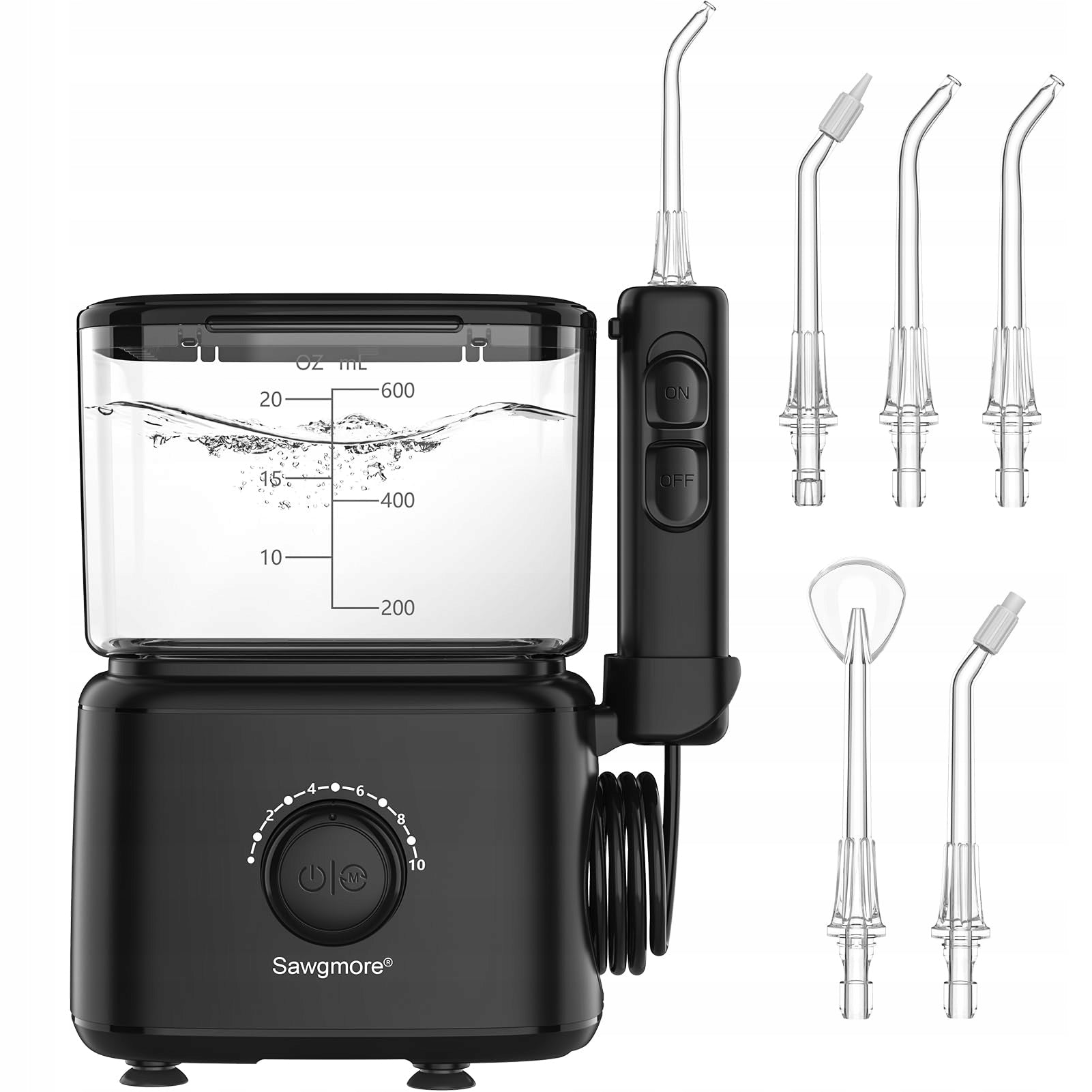 Sawgmore oral irrigator water flosser with 5 multifunctional