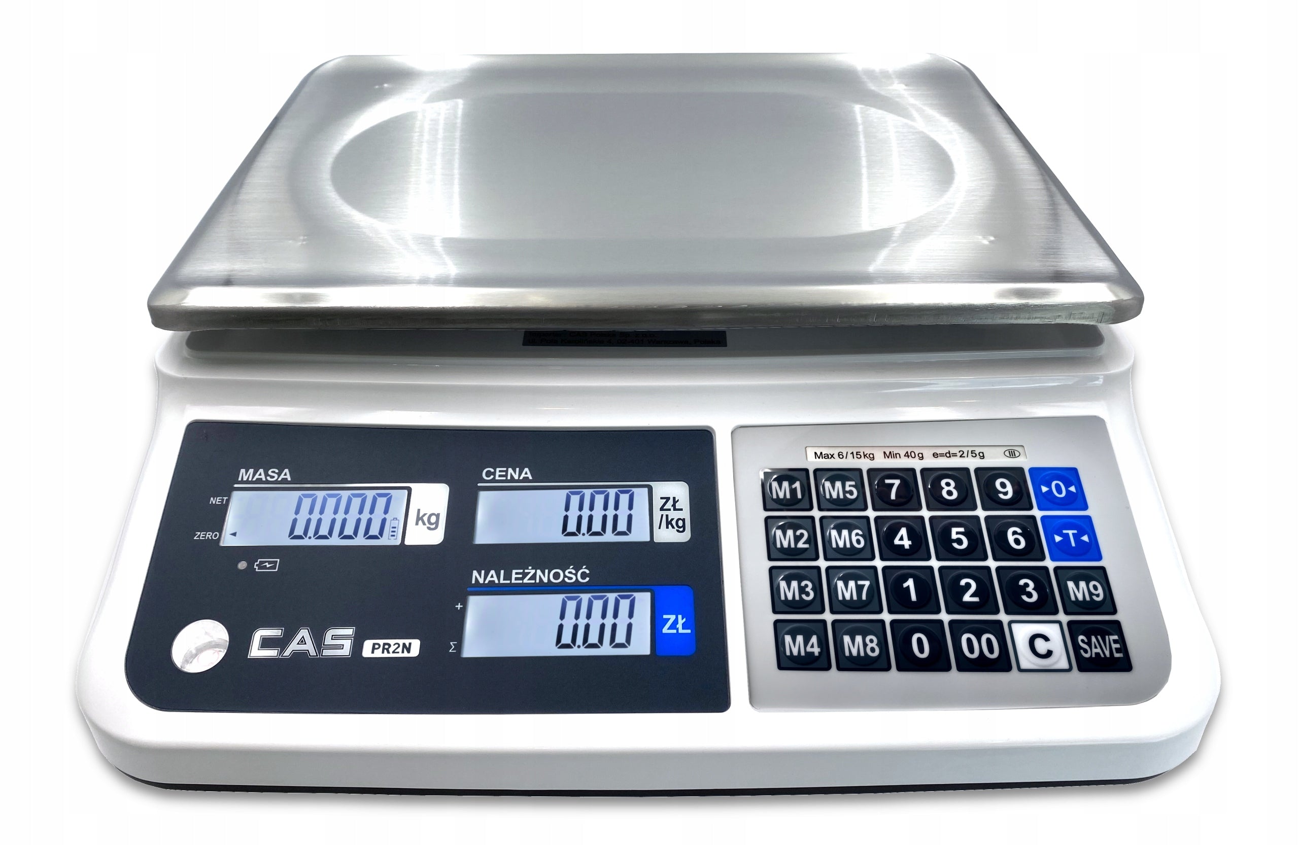 Scale CAS Shop Electronic with legalization CASPR2N-15CB LCD 15kg