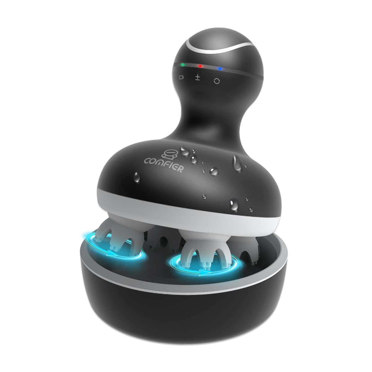 Scalp massager waterproof wireless 4 heads portable COMFIER