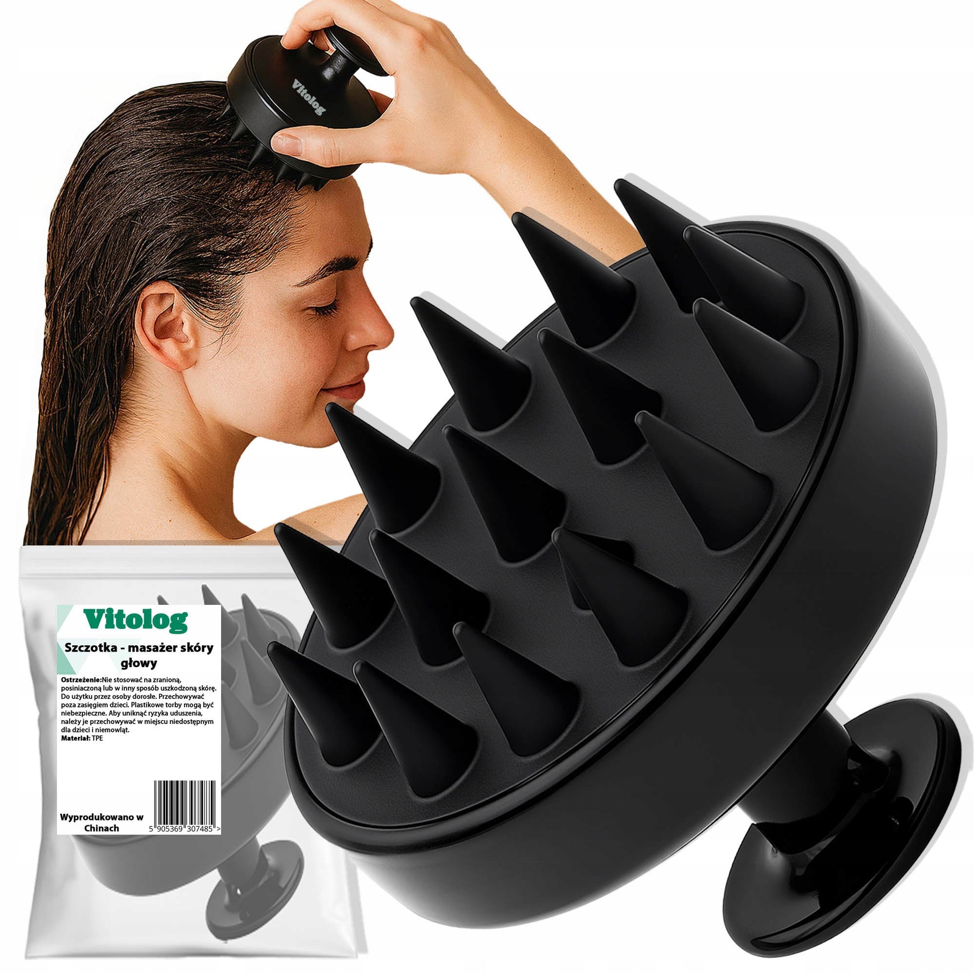 Scalp rub massager brush for hair growth Ayurvedic