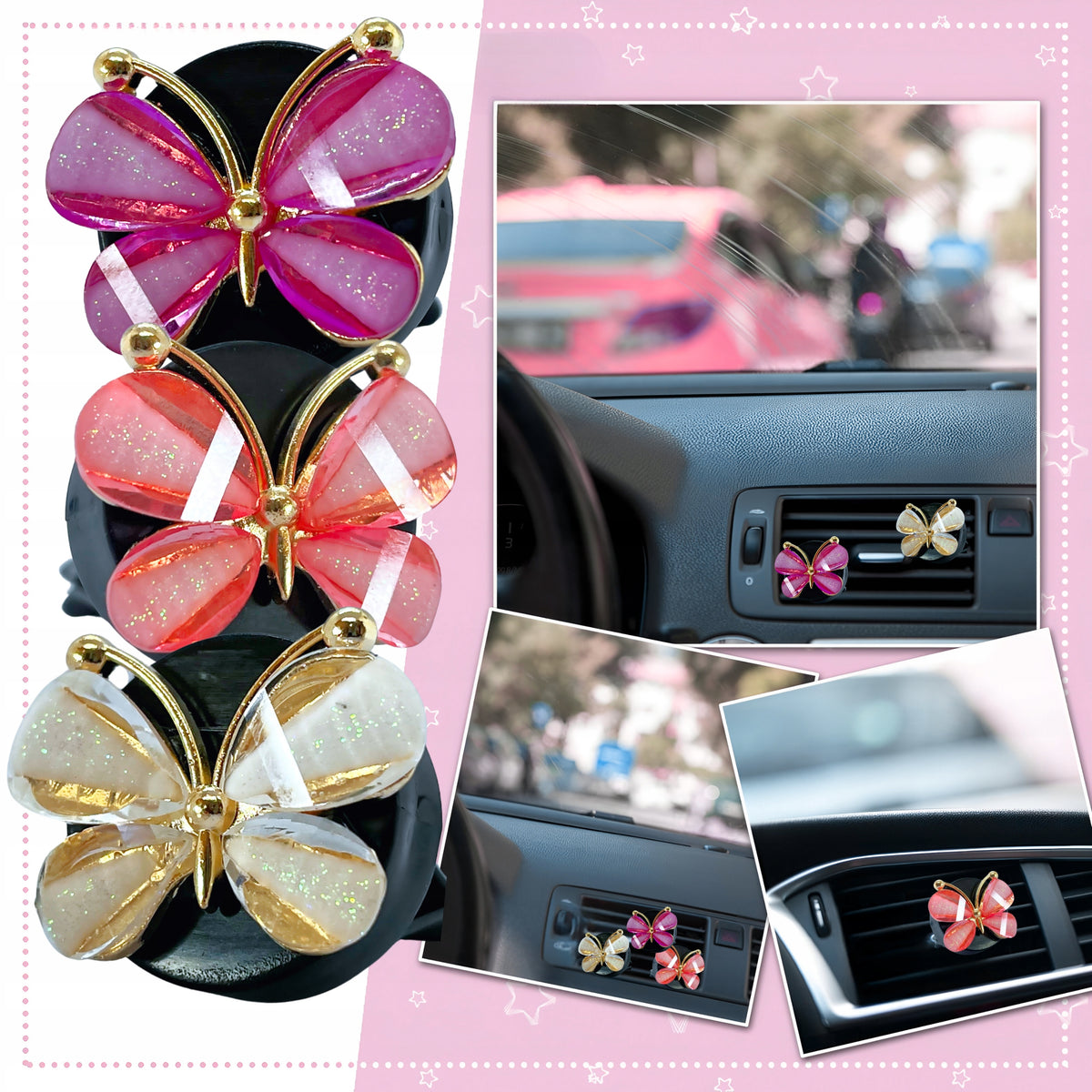 Scent for car DECORATION car diffuser for grille Butterflies OIL Manufacturer's catalog number zapach do samochodu motyle