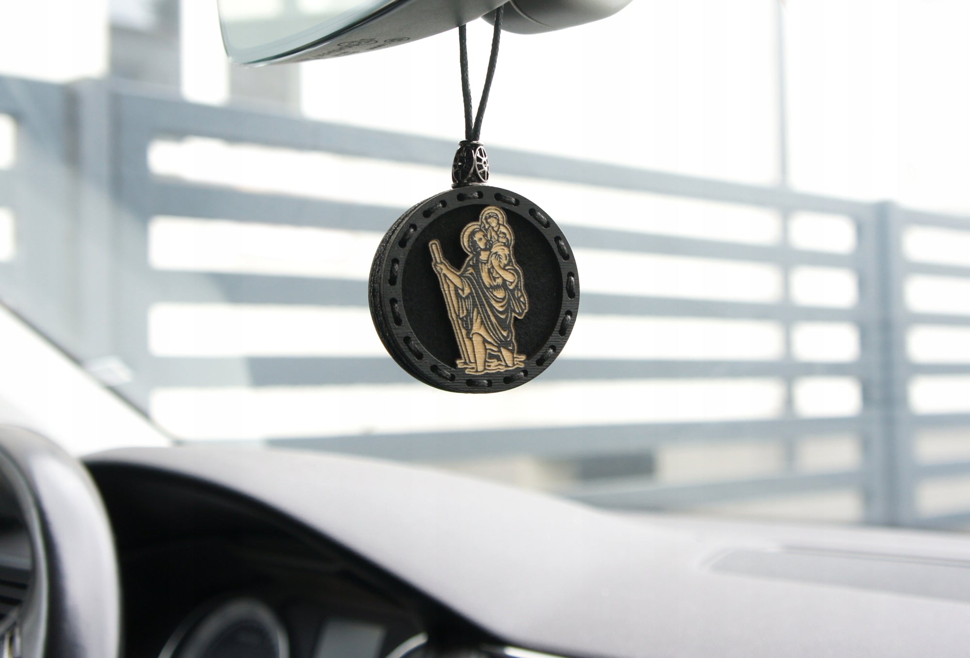 Scent for car wooden pendant Deconet Black - Saint Christopher Manufacturer no brand