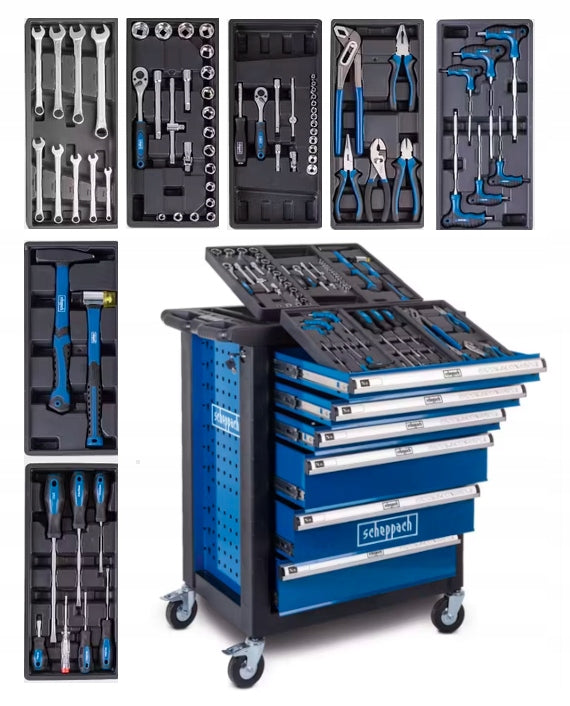 Scheppach TW1150 workshop trolley 6 drawers 70 el. Cr-V Workshop cabinet Brand Scheppach