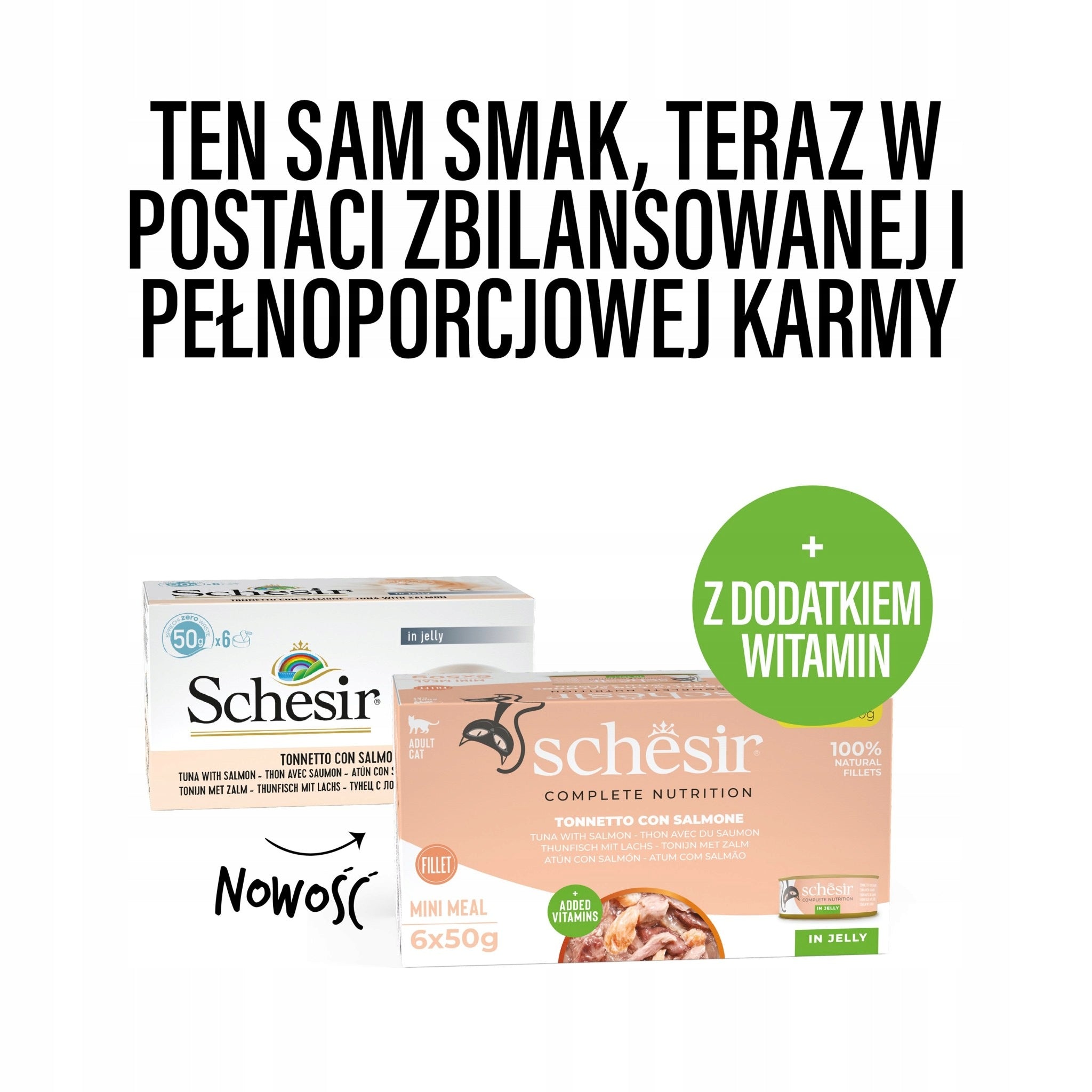 Schesir C&B wet cat food tuna with salmon in jelly 6x 50g Brand Schesir