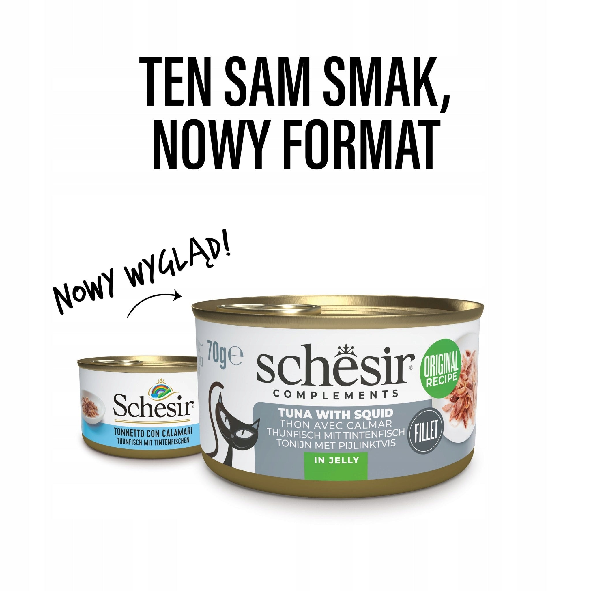 Schesir Complements wet cat food tuna squid in jelly 70g Packaging status original