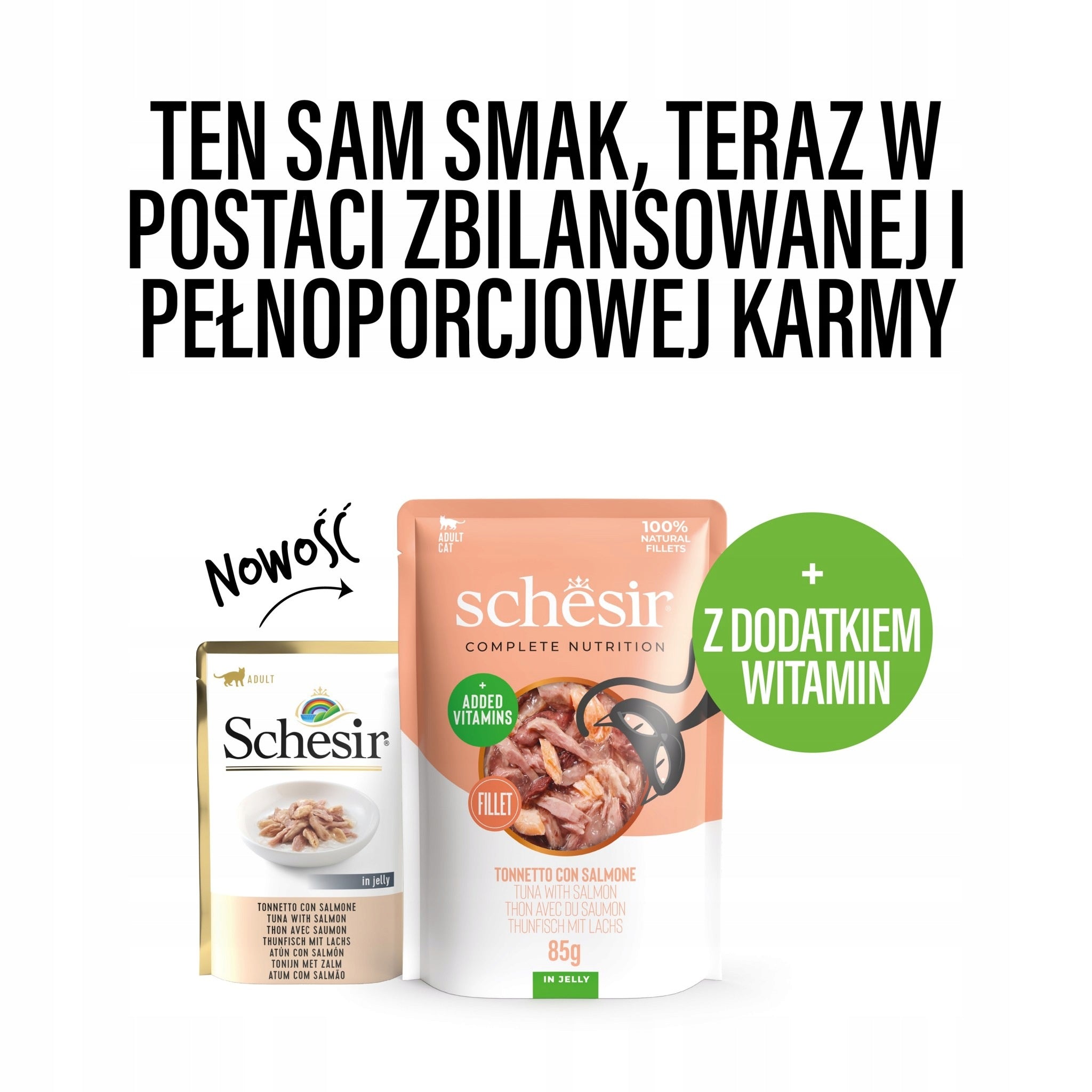 Schesir wet cat food tuna with salmon in jelly 85g sachet Manufacturer code 8005852171139