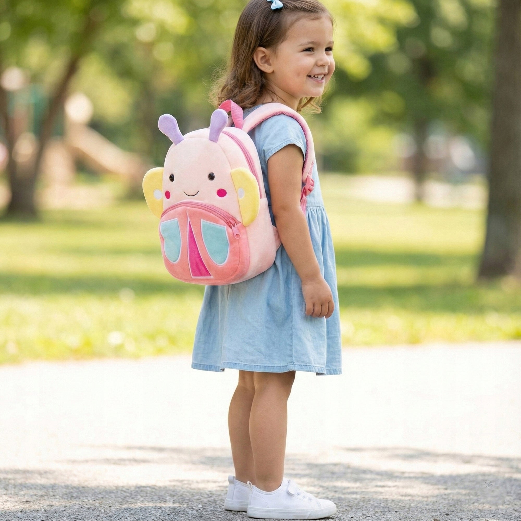 School BACKPACK for Girls Boy Preschooler Butterfly Plush Kind school