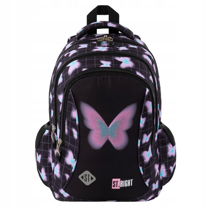 School Backpack 3-Chamber St. Right BP-26 PASTEL BUTTERFLY Pastel Butterflies