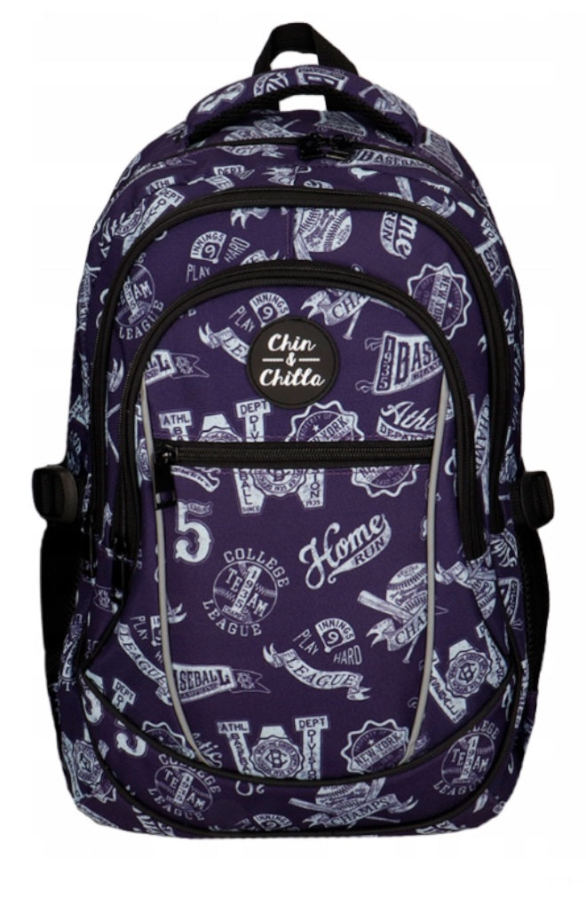 School Backpack 3 Compartments Baseball Incood Manufacturer code 0002-0076