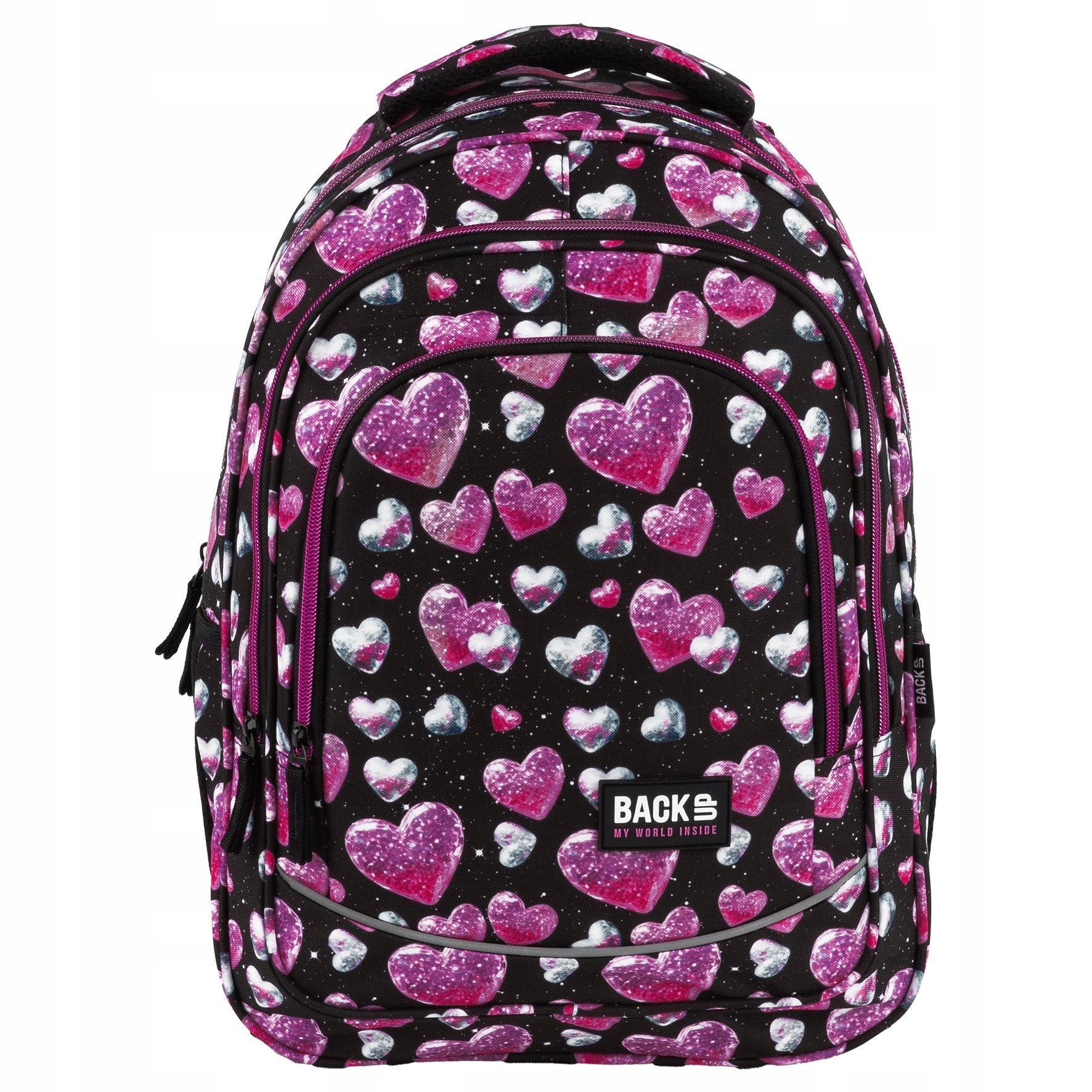 School Backpack BackUP 26L GLITTER HEARTS FOR GIRLS Manufacturer code PLB8X32 zestaw