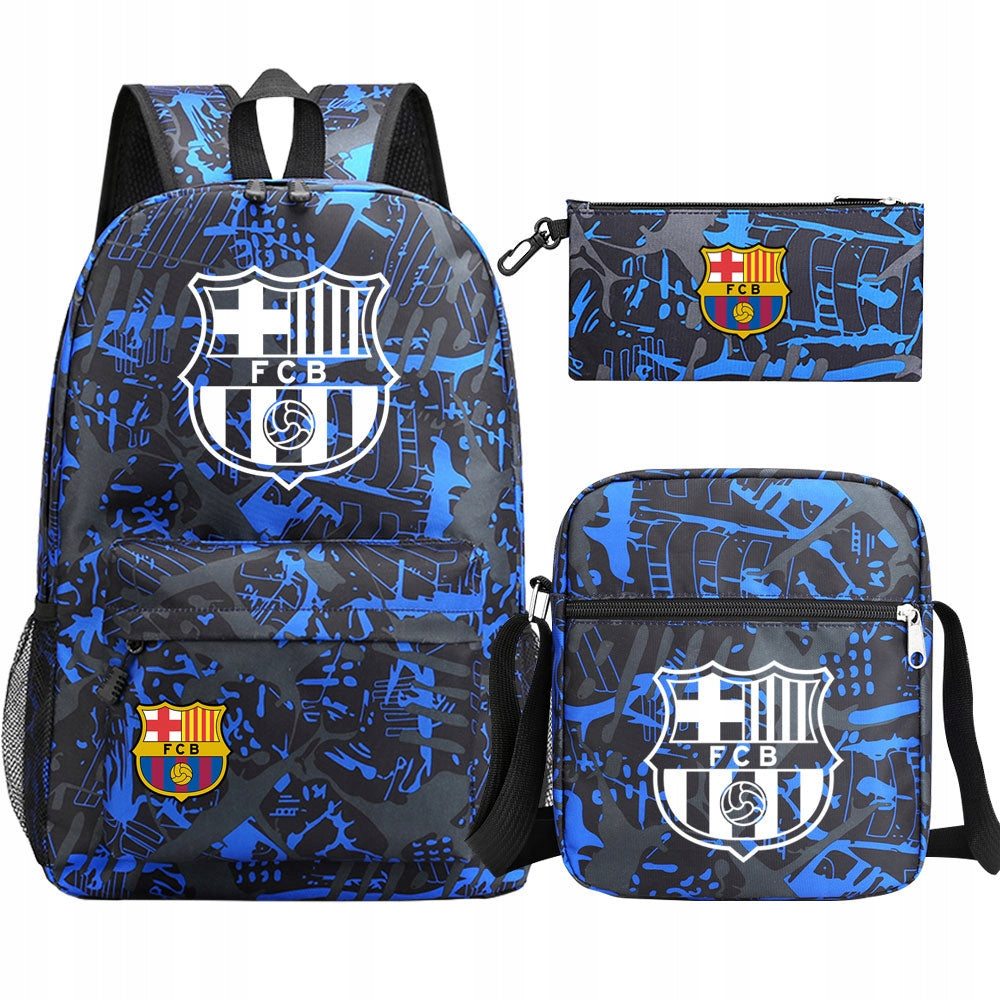 School Backpack Football Club Set - Backpack, Pencil Case, Bag 3-in-1 Style