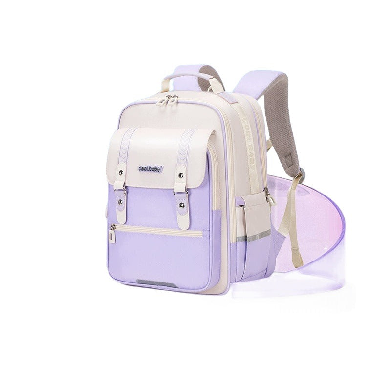 School Backpack For Girls 3-6 Class Light Large Light Purple Small