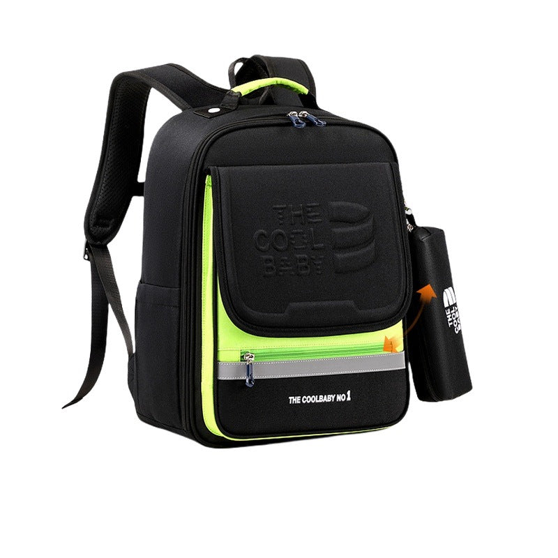 School Backpack For Students 3-6 Class Black Anti-Water Lightweight Spacious