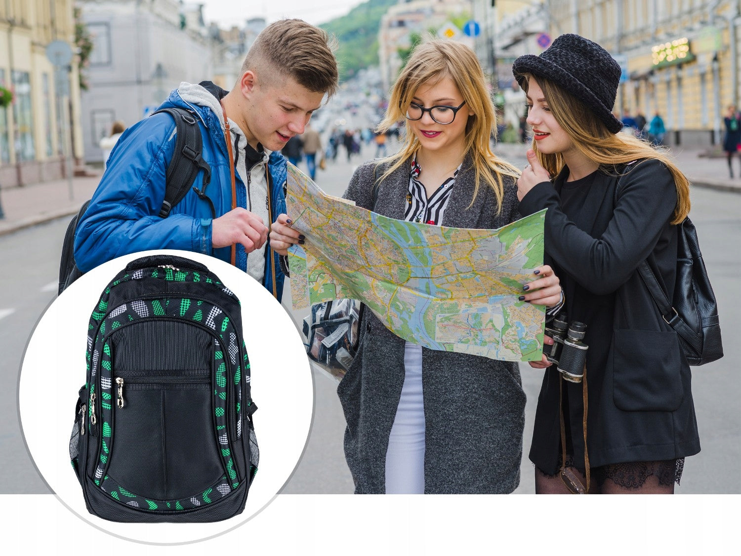 School Backpack Hiking Urban Trekking Satchel Large Spacious Packaging status original