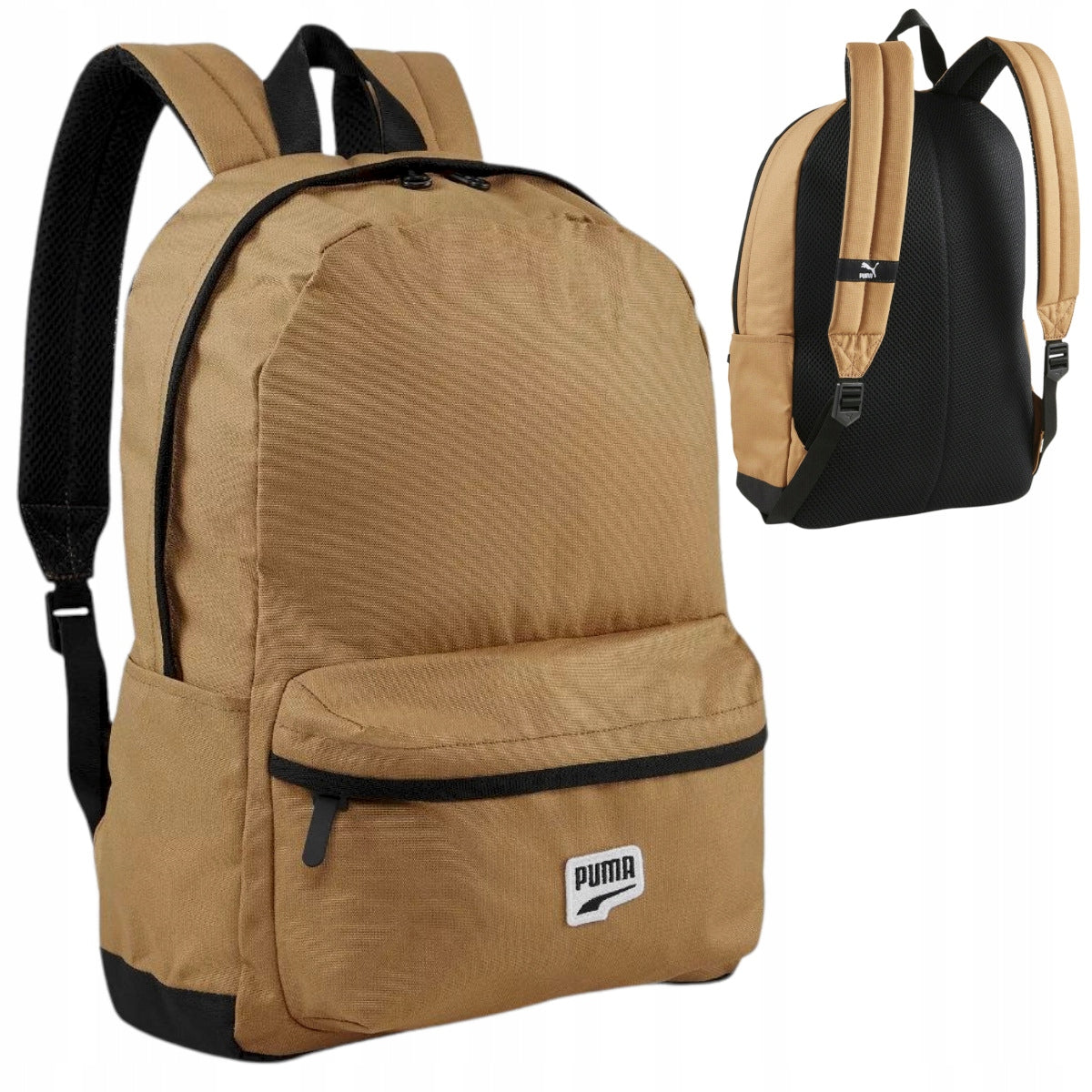 School Backpack Puma Brown Beige For School For City Trip 20L