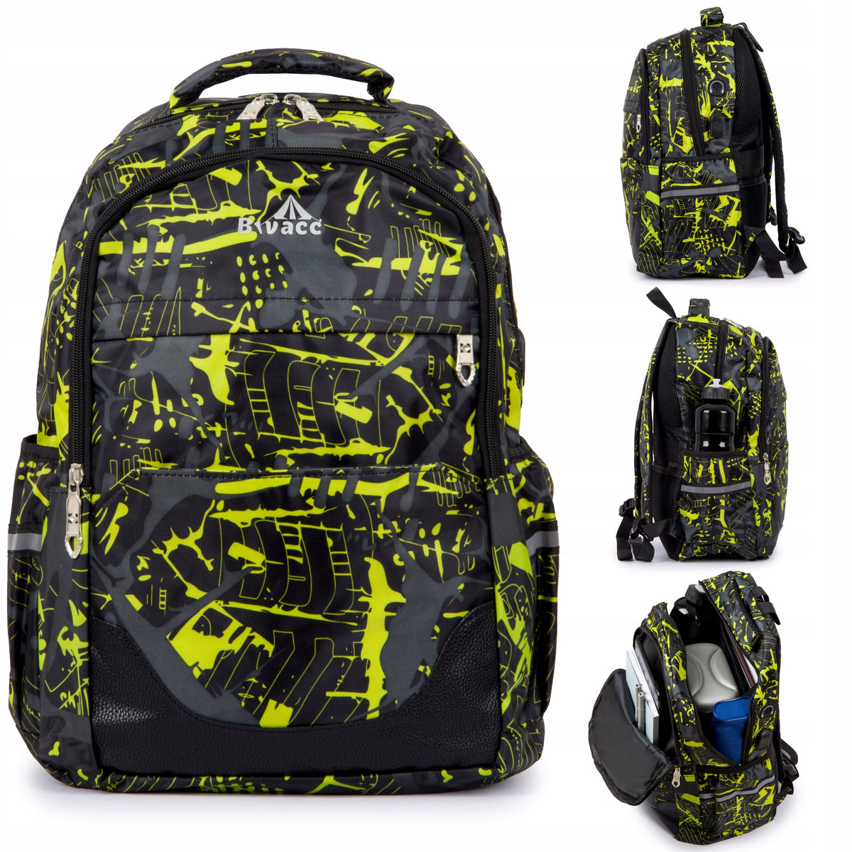 School Backpack Set +Pen + USB Sachet Youth Urban Reflectors
