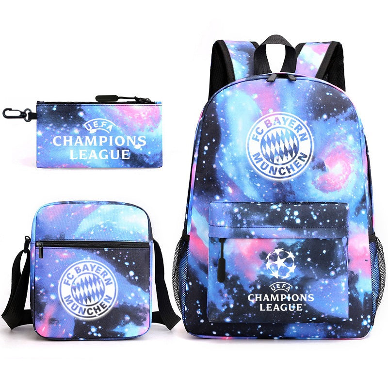 School Backpack Soccer Club Backpack Set: 3-in-1 Lunch Bag and Pencil Case