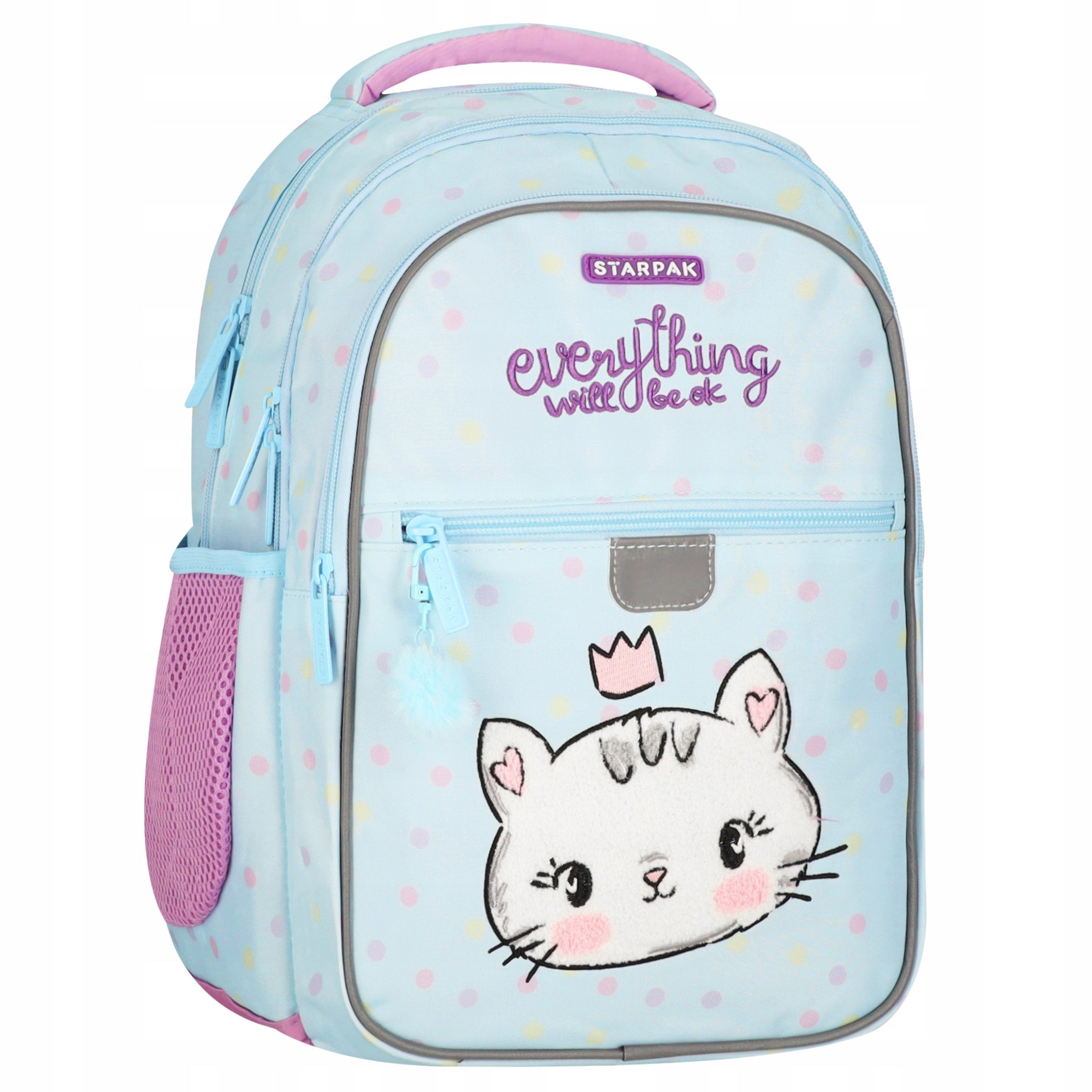 School Backpack Youth Class 3+ For Girls Multi-Chamber Kitty Packaging status original