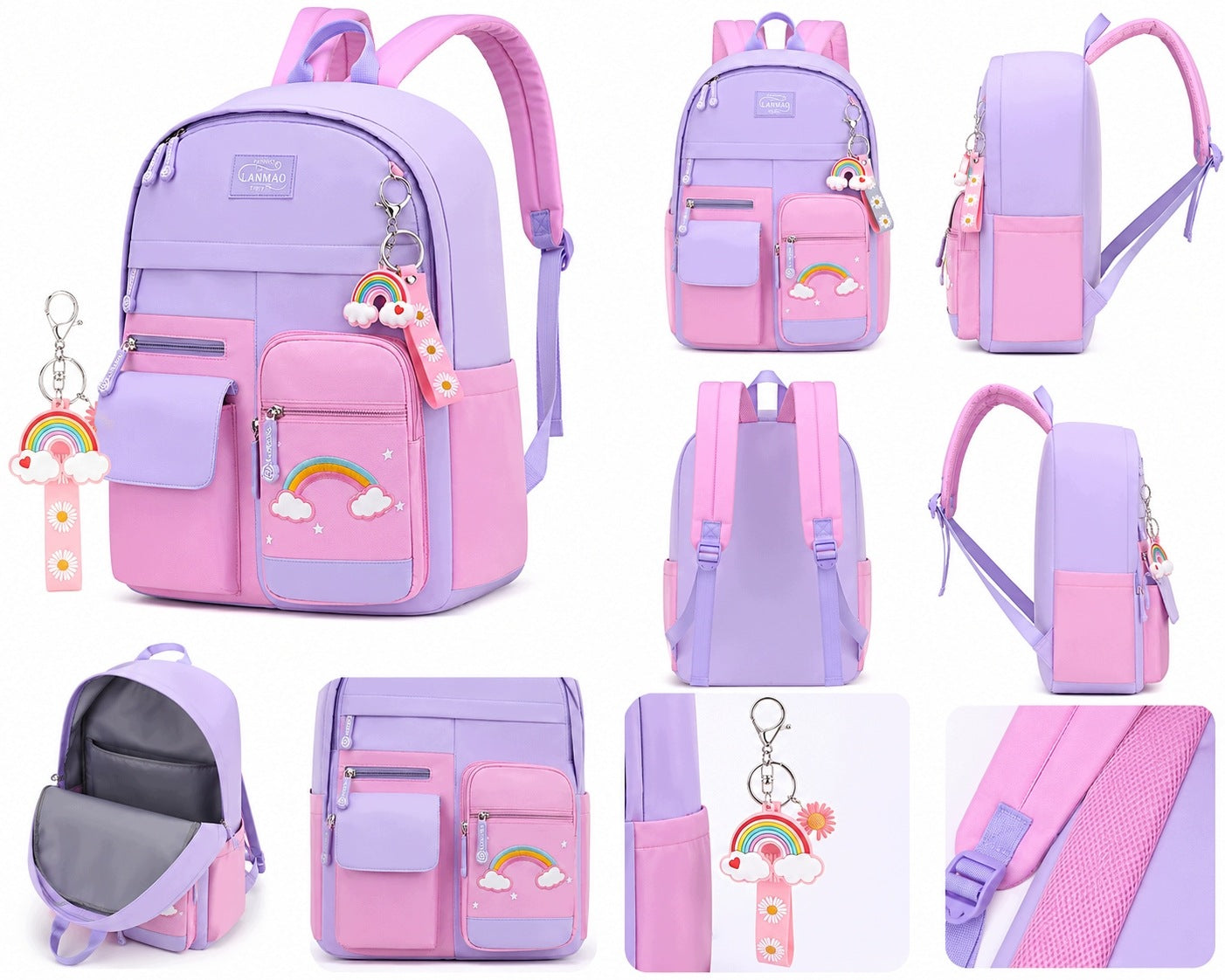 School Backpack Youth Pastel Rainbow A4 45 cm Pockets Pendant Manufacturer code 5908141570022