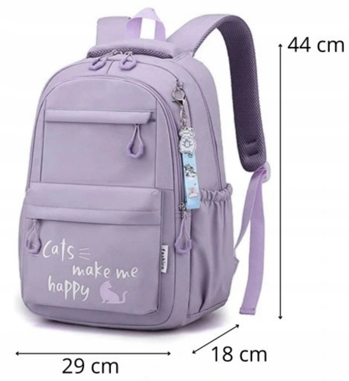 School Backpack Youth Purple Urban Sports with Keychain Packaging status original