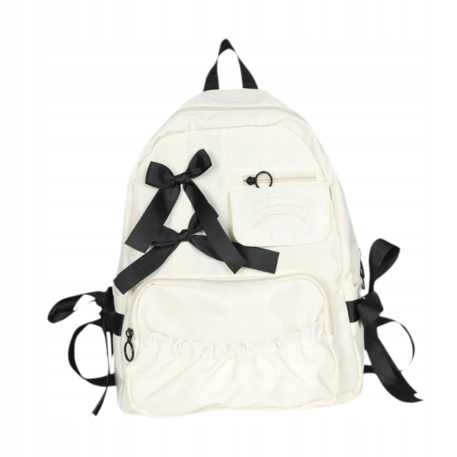 School Backpack for Girls Fashion Adjustable Straps Large Capacity White Type single compartment