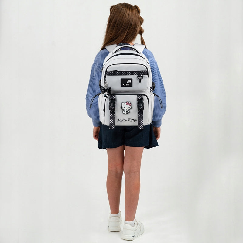 School Backpack for Girls with Orthopedic Keychain Hello Kitty Kite Manufacturer code HK26-1022M