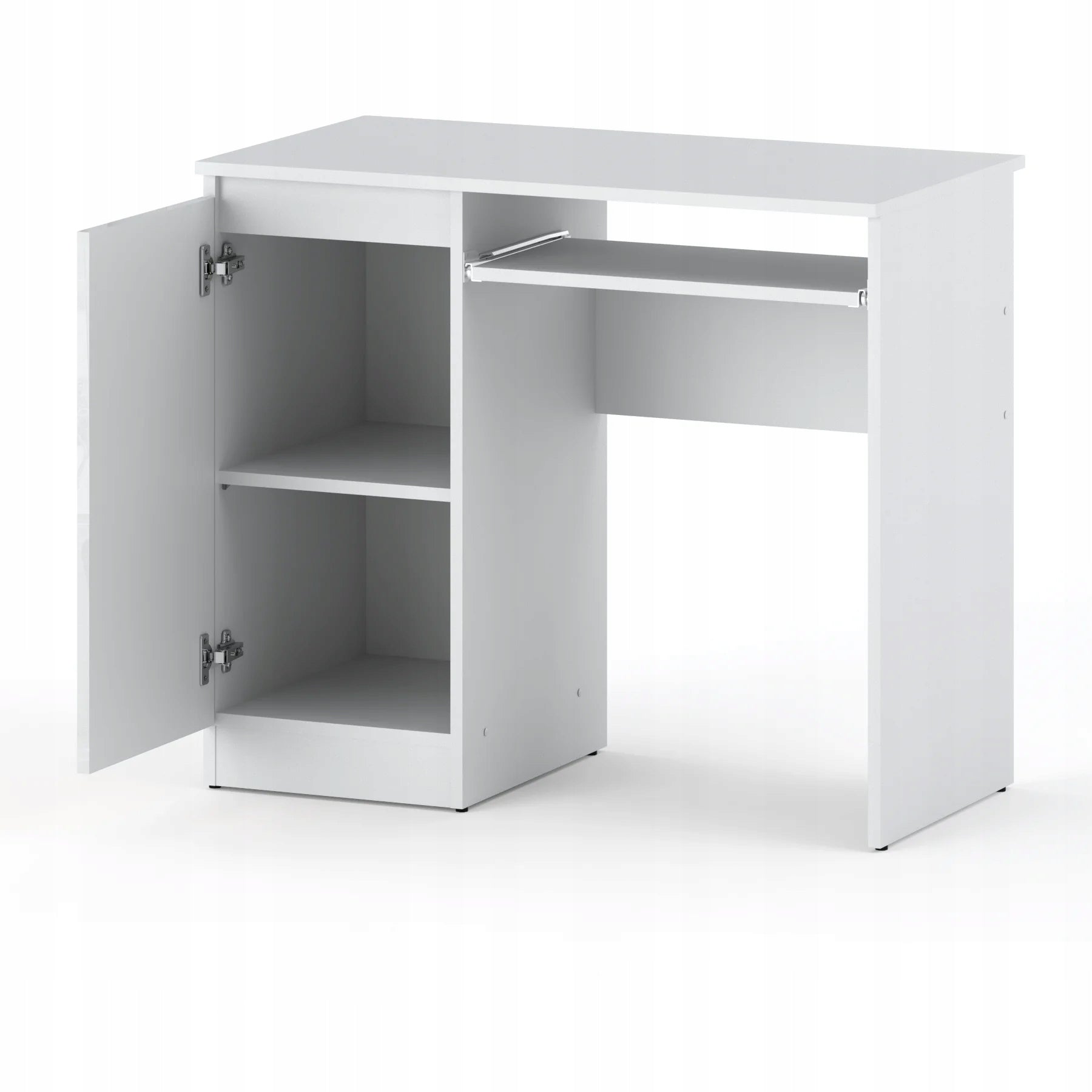 School Computer Gaming Desk White Gloss 90 CM With 2 Shelves Brand Stiv-Meble