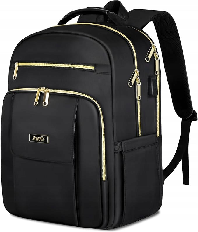 School Laptop Backpack Hand Luggage USB Waterproof Nylon 18 Pockets