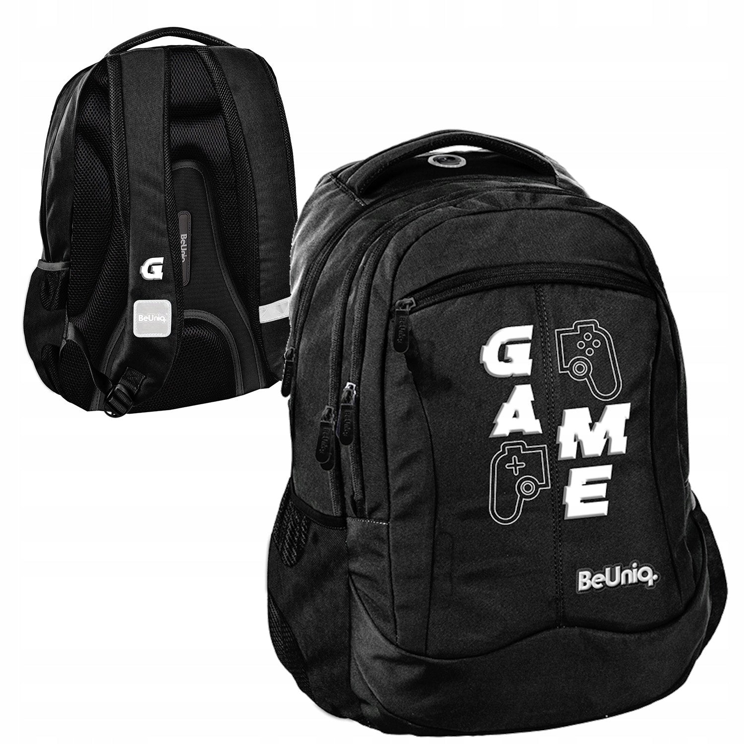 School Satchel BACKPACK Black BeUniq Game Pad Joystick Controller
