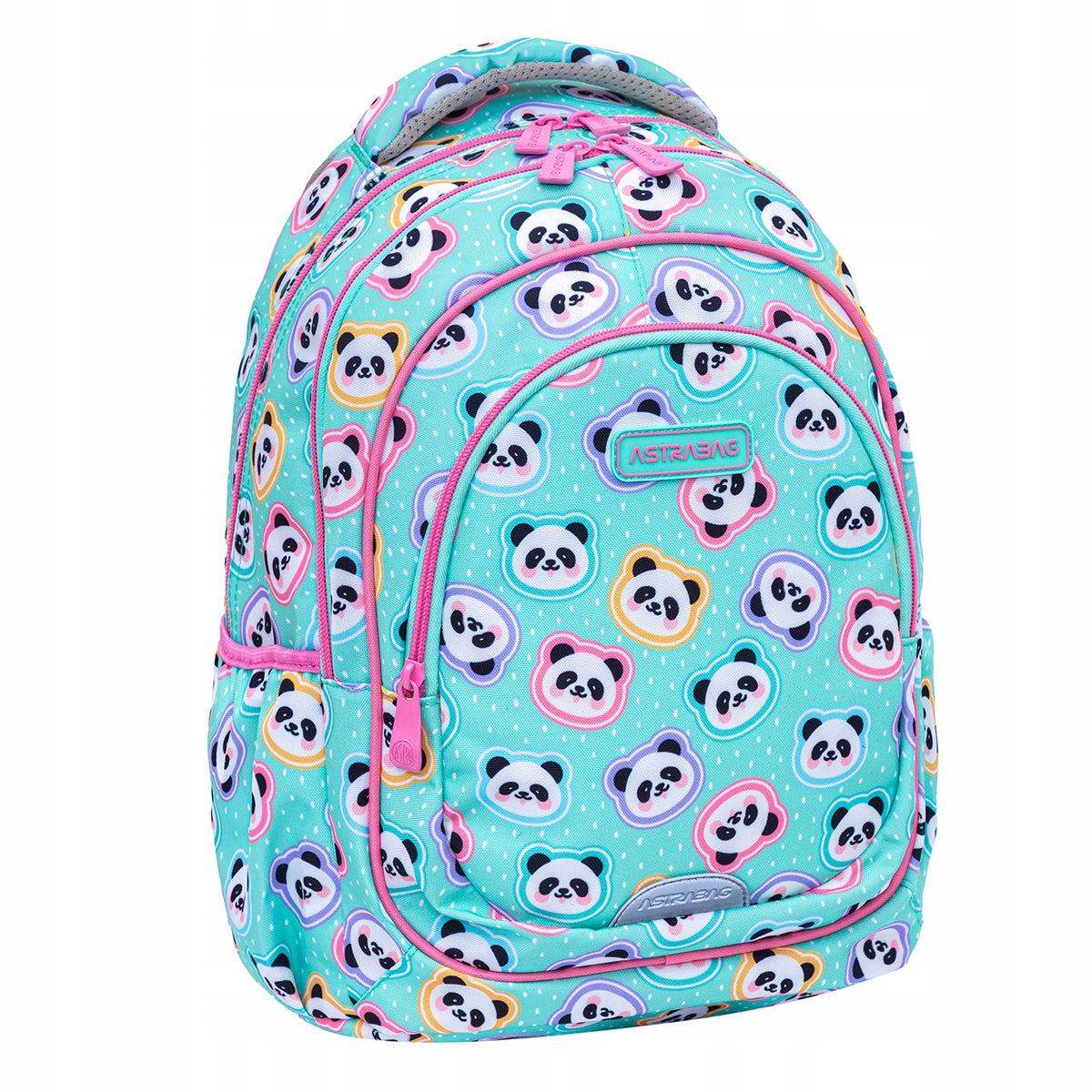 School backpack 20L Astrabag Minty Pandas, AB330 for girls class 1-3 Brand AstraBag