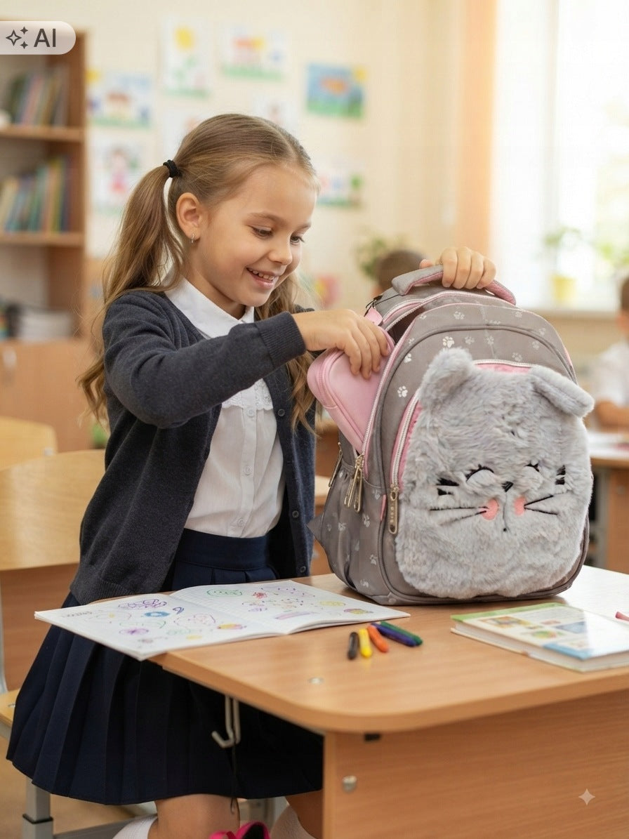 School backpack 3-chamber cat kitten Kayet for girls multi-chamber Manufacturer code T26.389A-M1 KOTEK