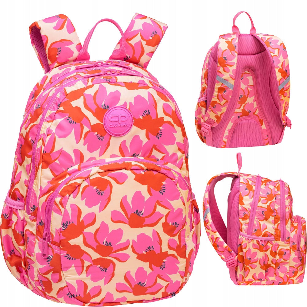 School backpack 3 compartment RIDES FLORAL ROSA CoolPack 27 l