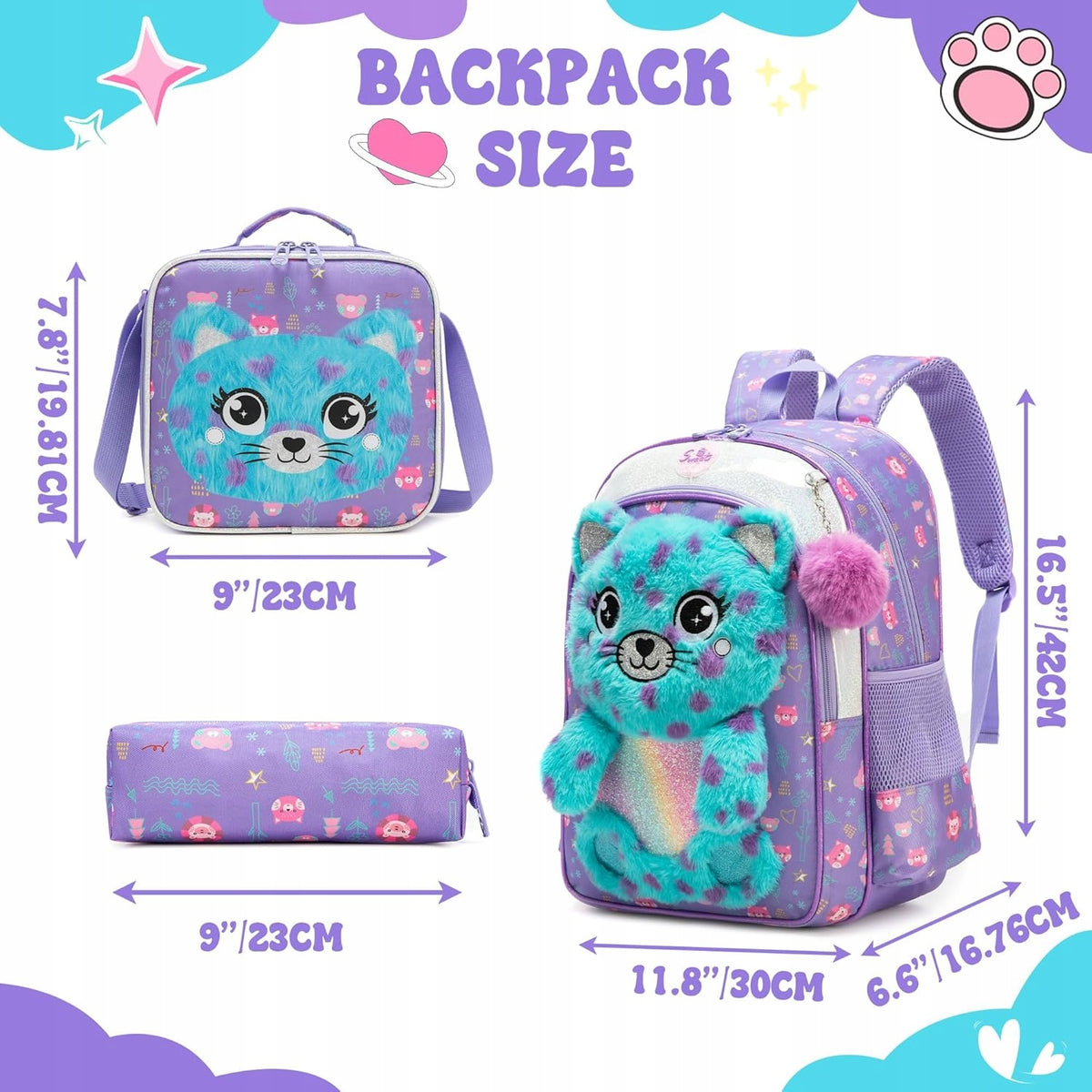 School backpack 3in1 multi-chamber A4 + lunch bag + pencil case set Manufacturer code PLECAK ZESTAW TRZY CZĘŚCIOWY TORBA PIÓRNIK