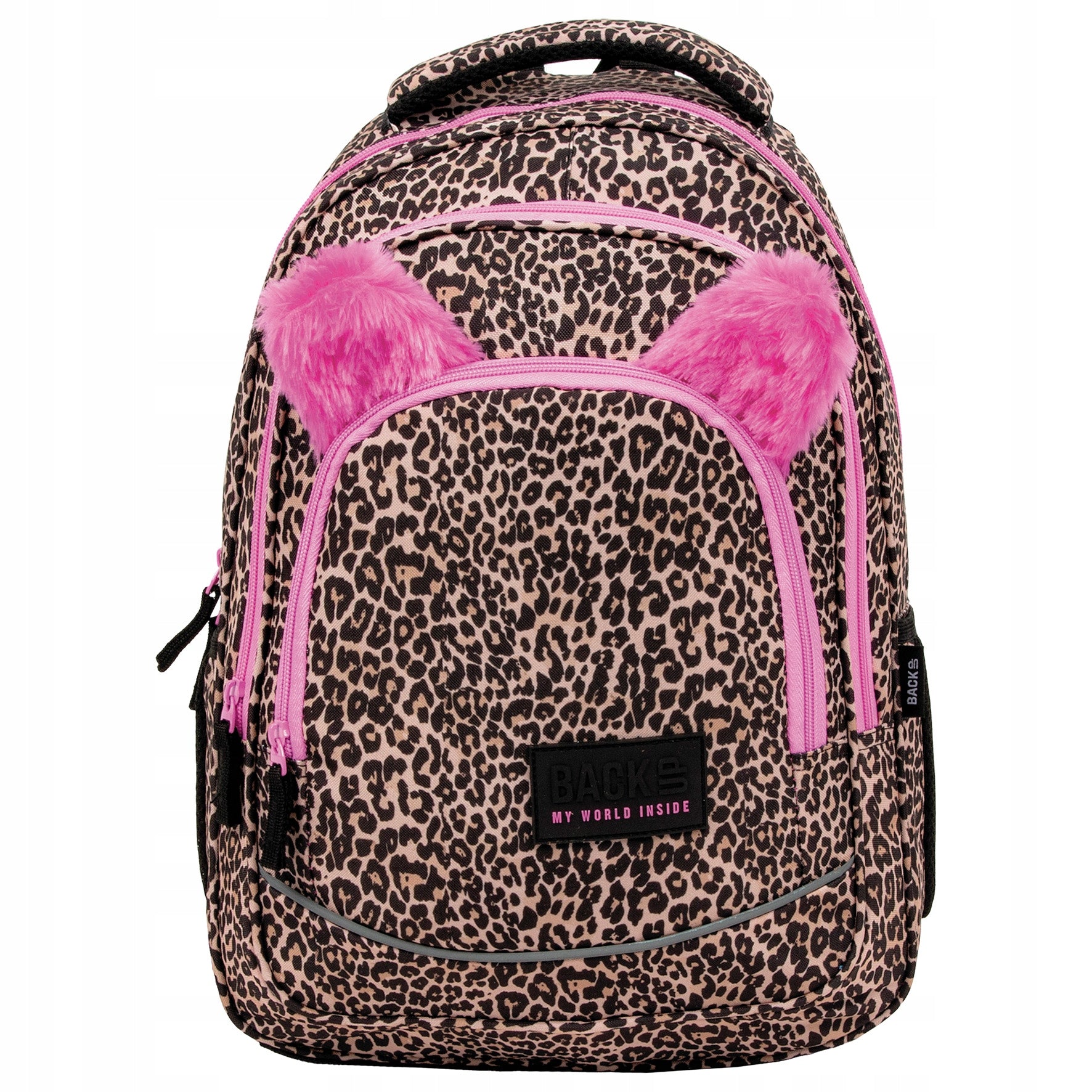 School backpack Back Up in leopard print with ears LAMPART X05 Brand Back Up