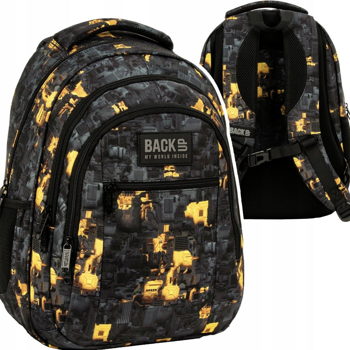 School backpack BackUP 26 L MECHA for boy BLACK
