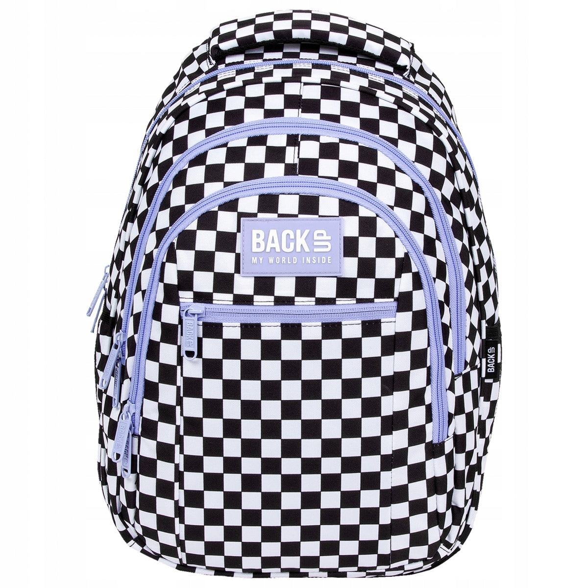 School backpack BackUP 26 L grille with purple elements, SZA Packaging status original