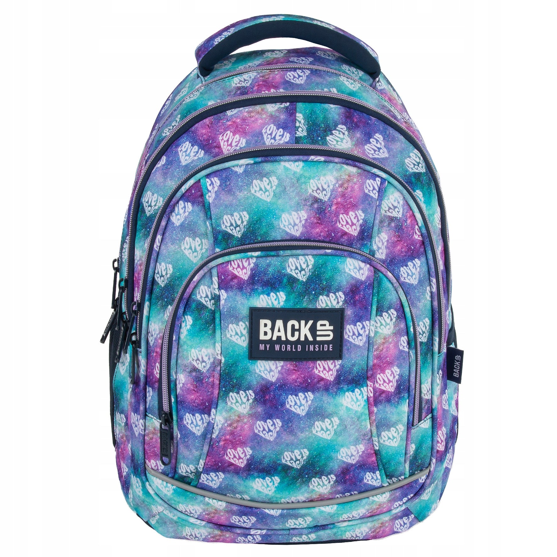 School backpack BackUP 26 L heart diamonds, MAGIC LOVE Packaging status original