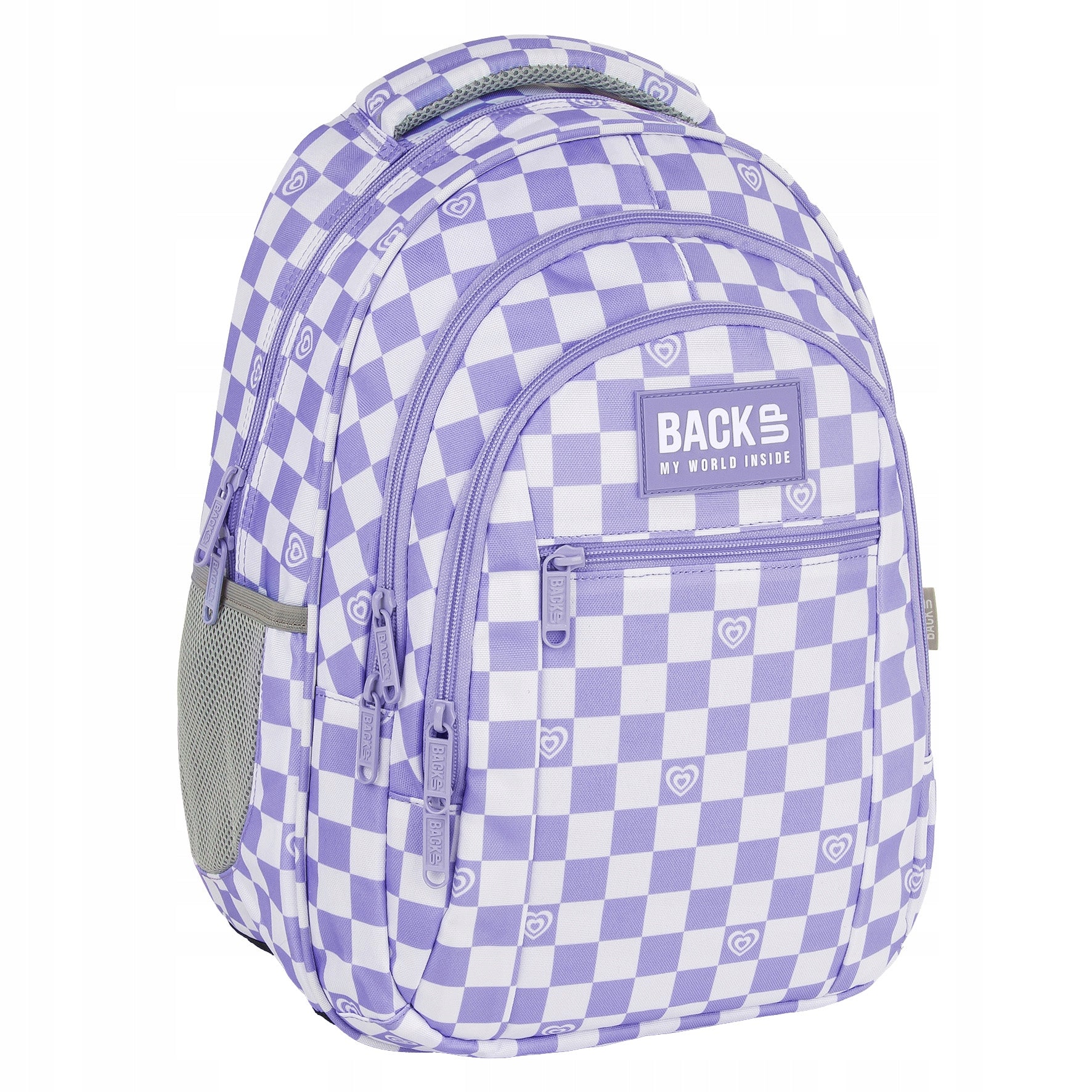 School backpack BackUP 26L CHESSBOARD PURPLE laptop GIRL Packaging status original